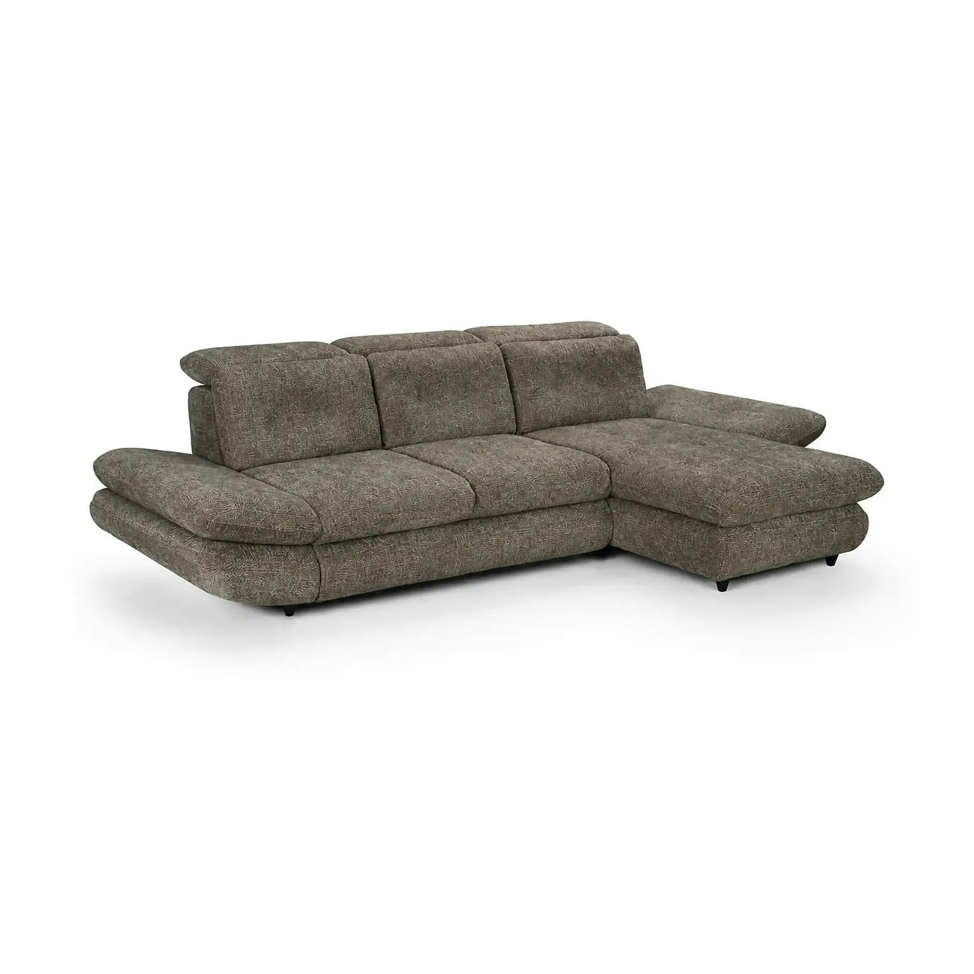 Coltar living SIENA MINI, sezlong dreapta, stofa maro - Cloud A058, 297x181x100 cm
