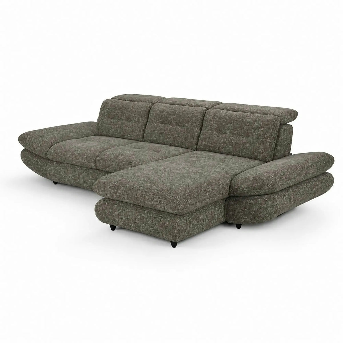 Coltar living SIENA MINI, sezlong dreapta, stofa maro - Cloud A058, 297x181x100 cm