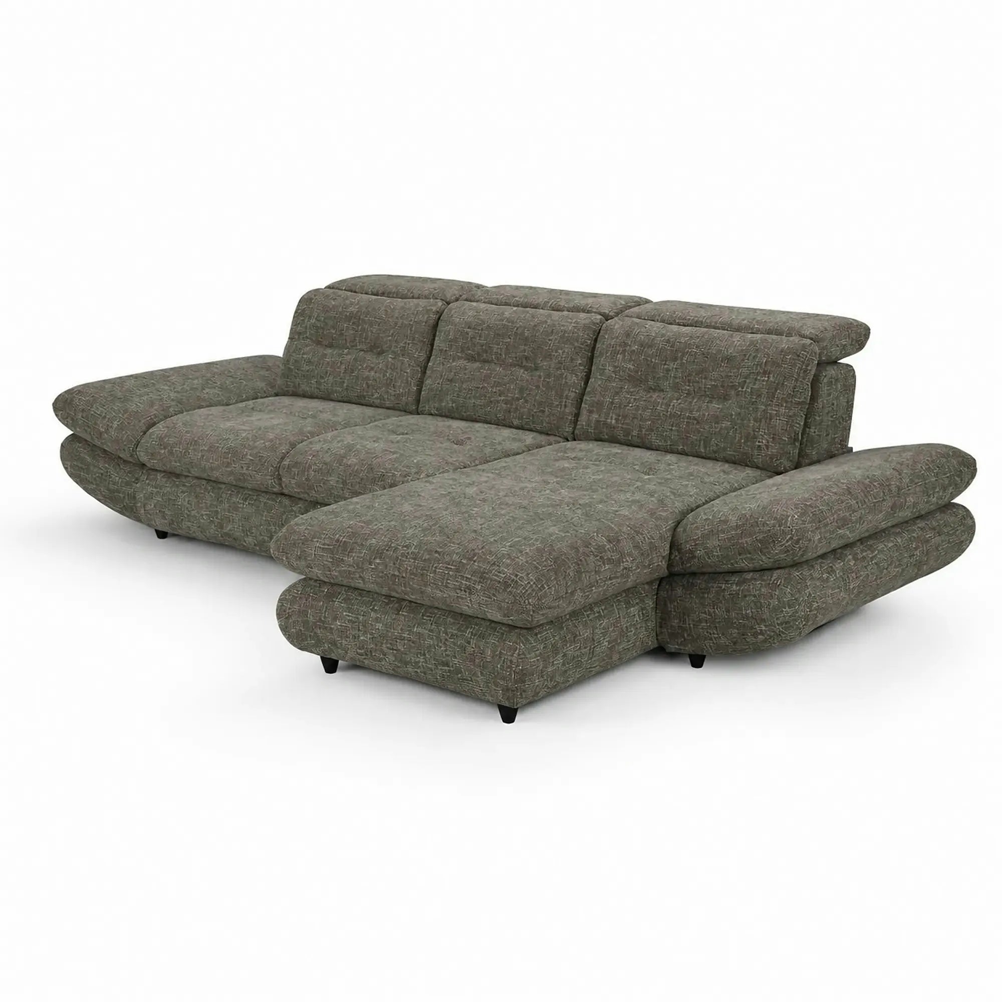Coltar living SIENA MINI, sezlong dreapta, stofa maro - Cloud A058, 297x181x100 cm