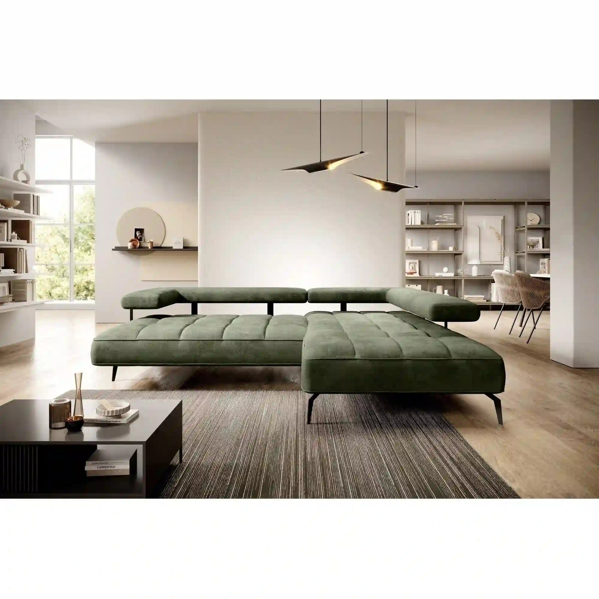 Coltar MONTELLA L, personalizabil material gama Premium, cu reglaj electric, 262x207x88 cm