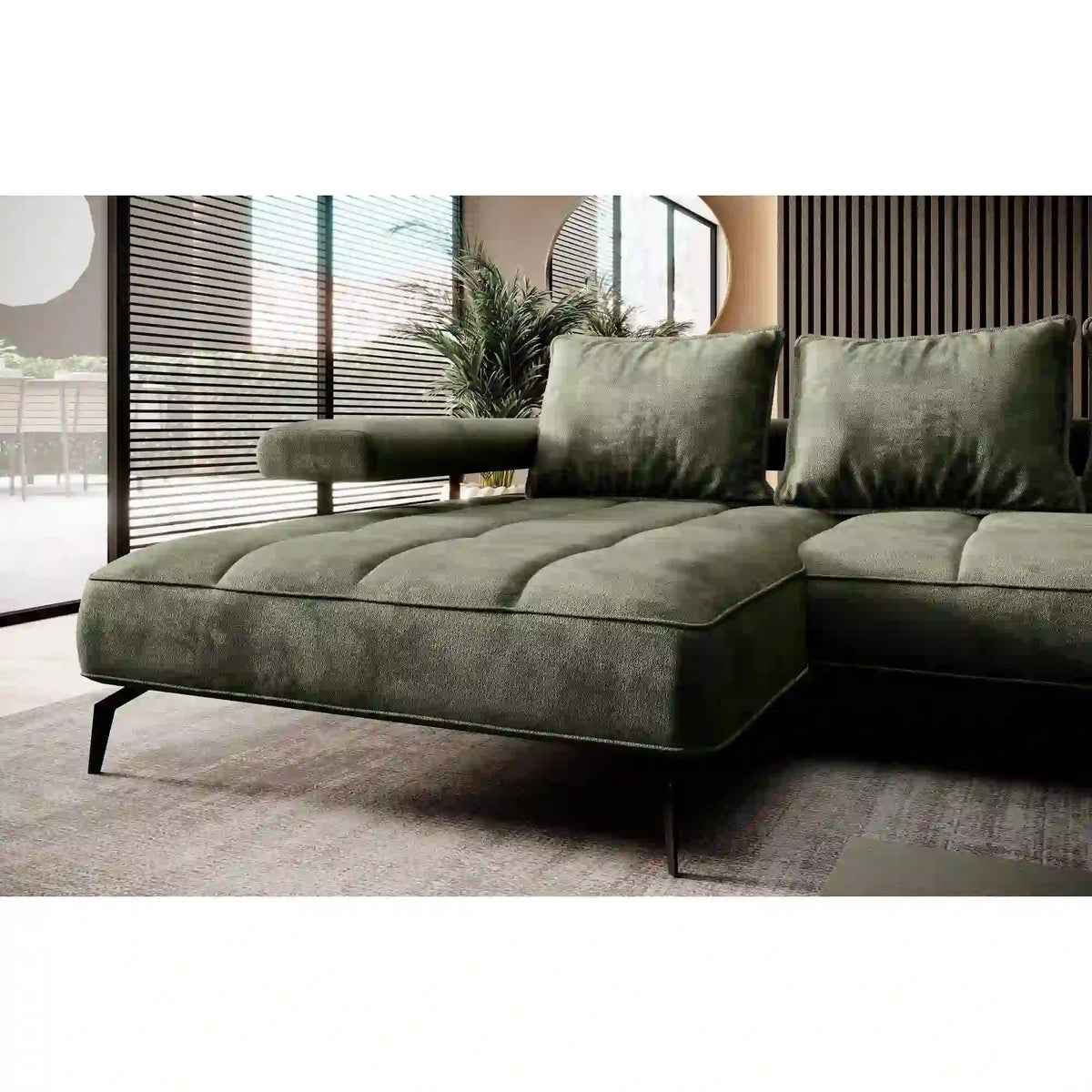 Coltar MONTELLA MINI, personalizabil material gama Premium, cu reglaj electric, 266x180x88 cm