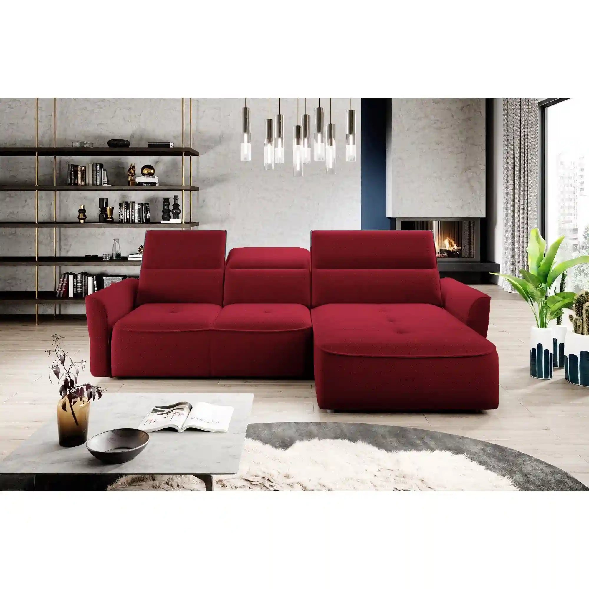 Coltar MURILLO MINI, personalizabil materiale gama Premium, cu reglaj electric, tetiere reglabile si lada depozitare, 260x175x100 cm