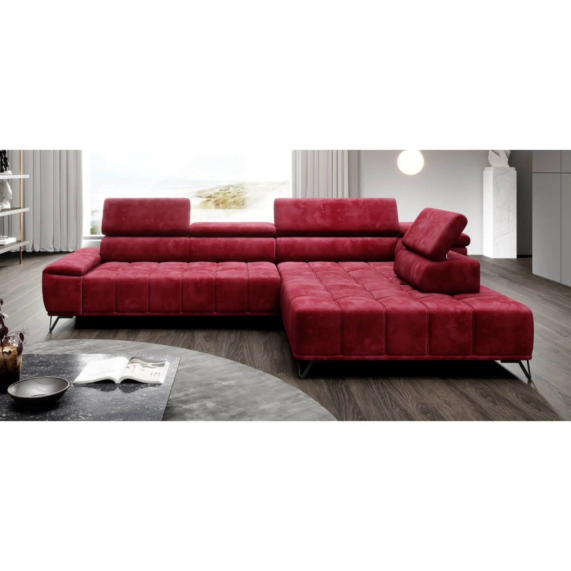 Coltar PALLADIO L, personalizabil materiale gama Premium, cu reglaj electric si tetiere reglabile, 320x220x99 cm