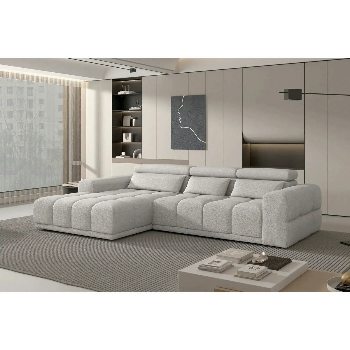 Coltar PANAMA S, personalizabil, cu reglaj electric, 290x188x98 cm