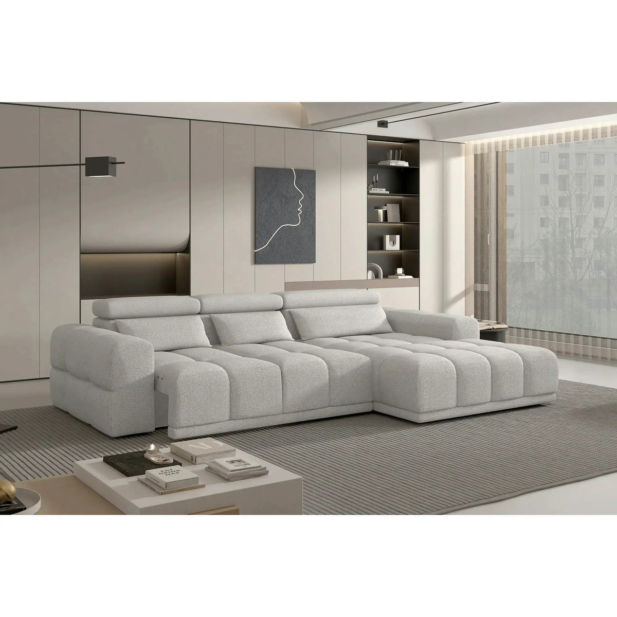 Coltar PANAMA S, personalizabil, cu reglaj electric, 290x188x98 cm