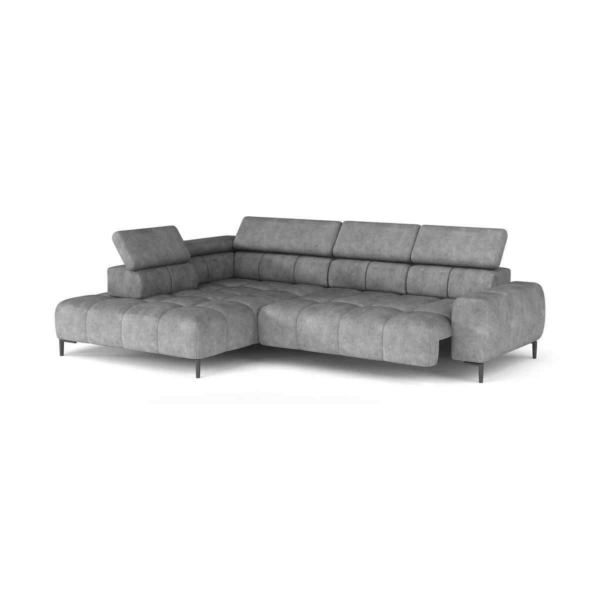 Coltar PLAZA L, personalizabil, cu reglaj electric si tetiere reglabile, 300x216x99 cm