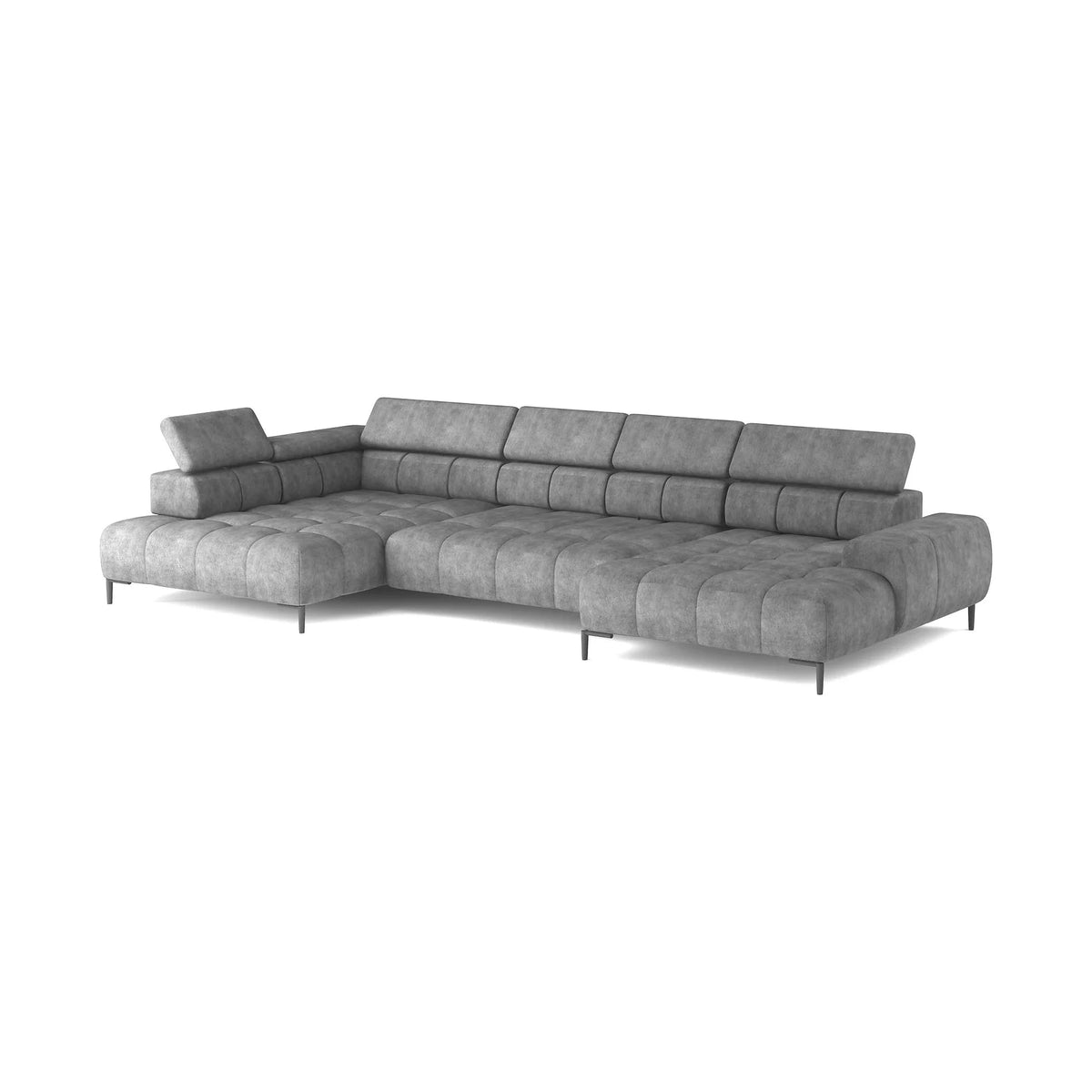Coltar PLAZA XL, personalizabil, cu reglaj electric, tetiera si spatar reglabil, 385x216x99 cm
