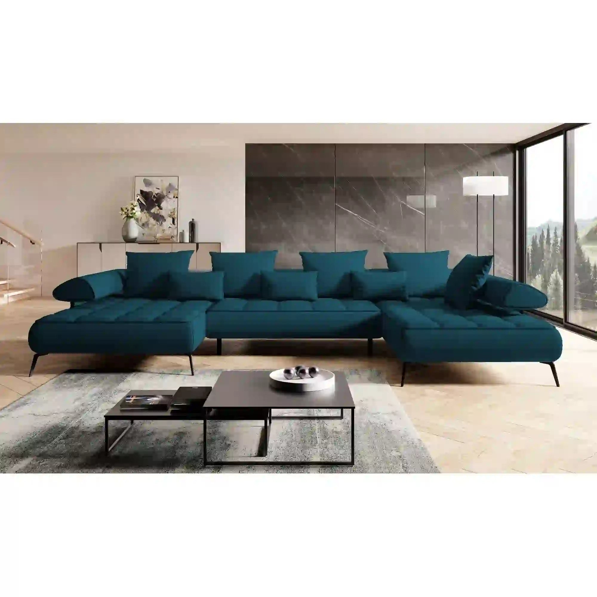 Coltar SELEDO XL, personalizabil materiale gama Oferta Avantaj, cu reglaj electric, 385x224x88 cm
