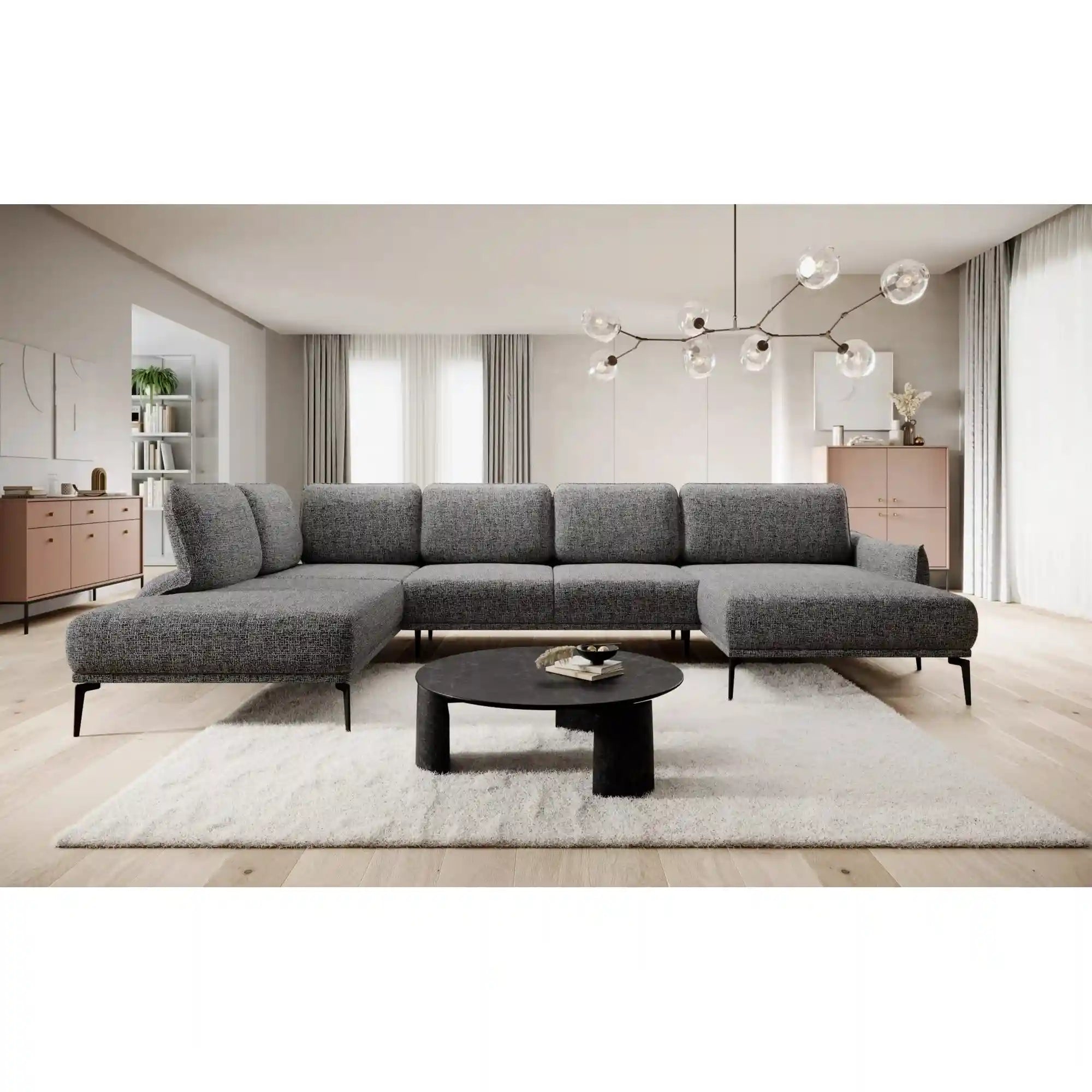 Coltar Storm XL, personalizabil materiale gama Oferta Avantaj, cu reglaj electric, 387x231x102 cm