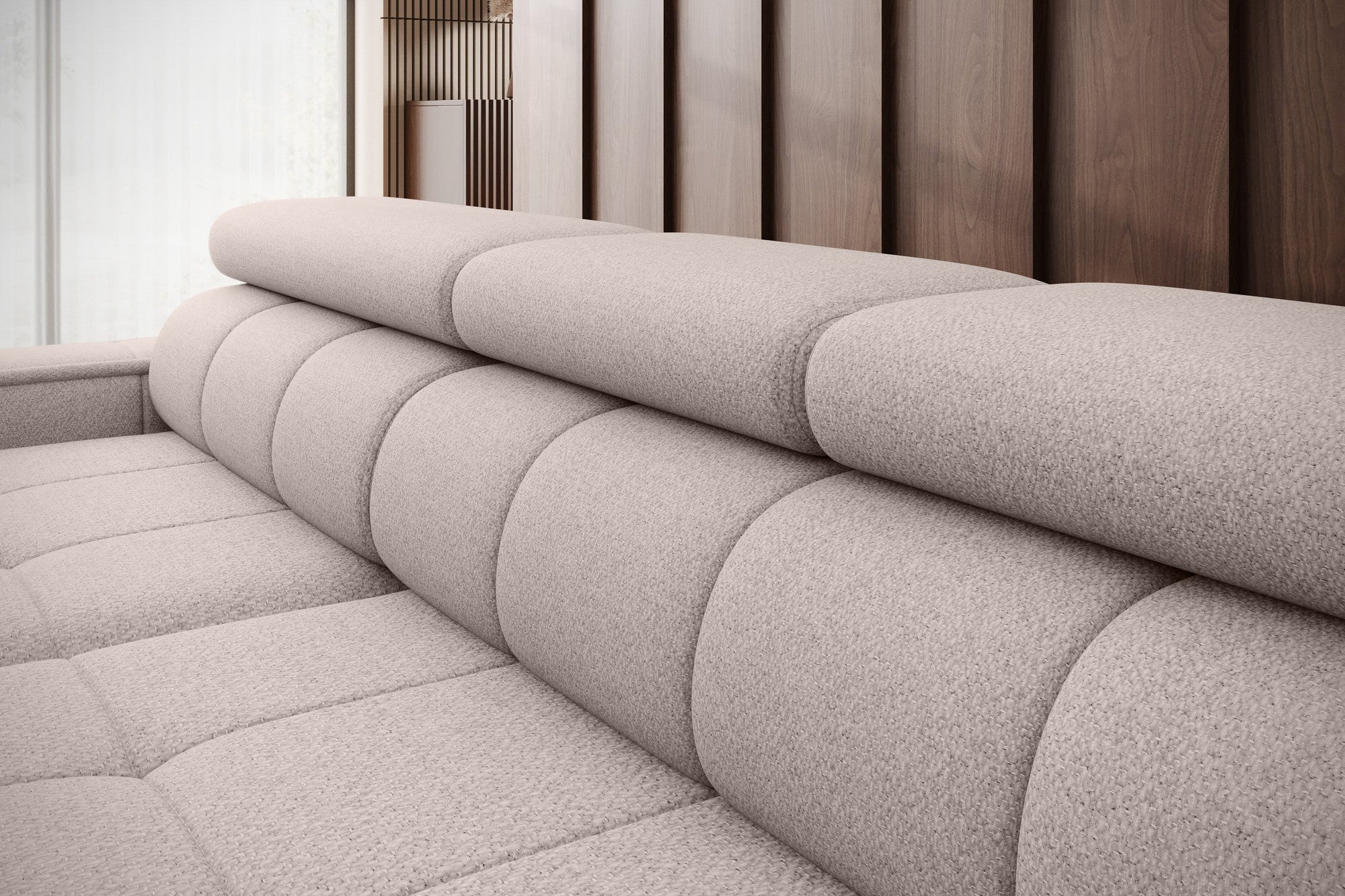 Coltar THIAGO S, personalizabil materiale Gama Premium, cu reglaj electric, 280x170x99 cm