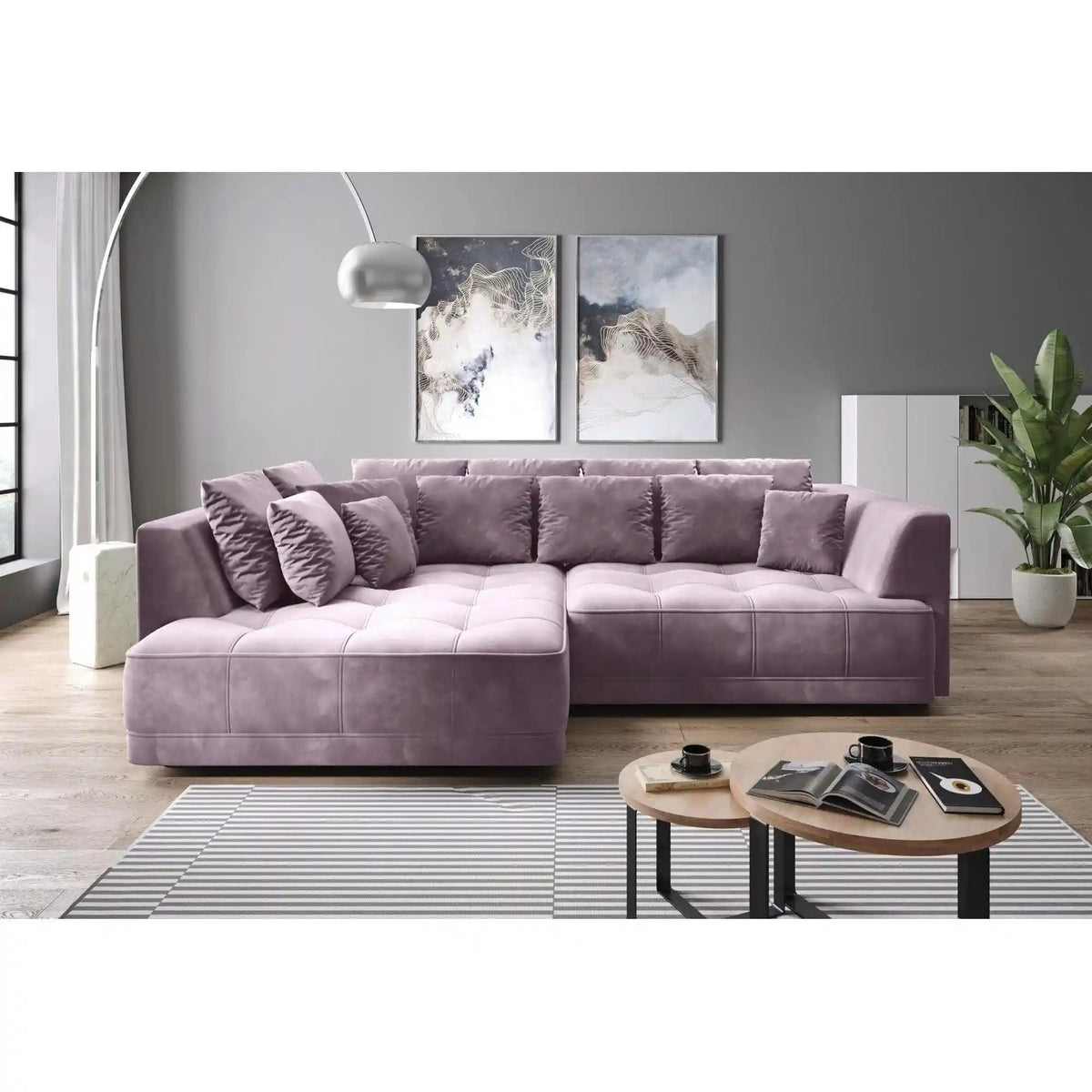 Coltar TIGA, personalizabil material gama Oferta Avantaj, cu reglaj electric, 286x207x77 cm