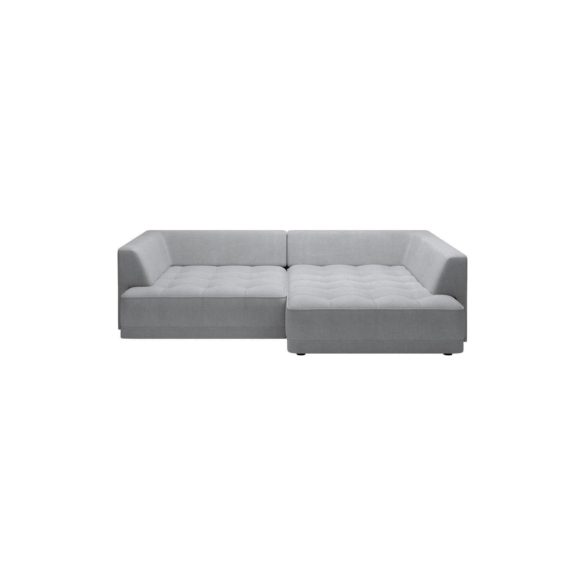 Coltar TIGA, sezlong dreapta, stofa catifelata crem - Salvador 1, Gama Premium, cu reglaj electric, 286x207x77 cm