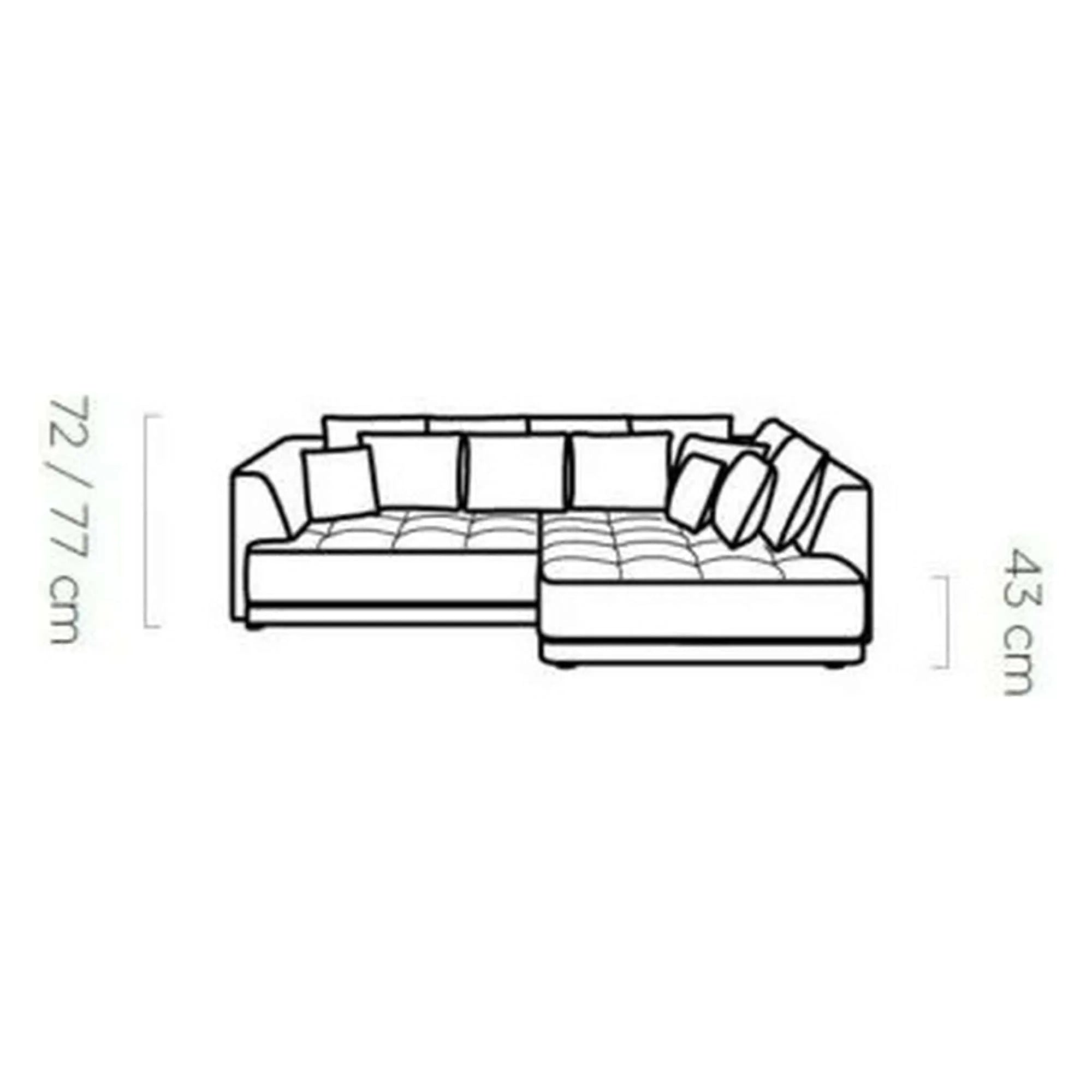 Coltar TIGA, sezlong stanga, stofa catifelata gri deschis - Monolith 84, cu reglaj electric, 286x207x77 cm