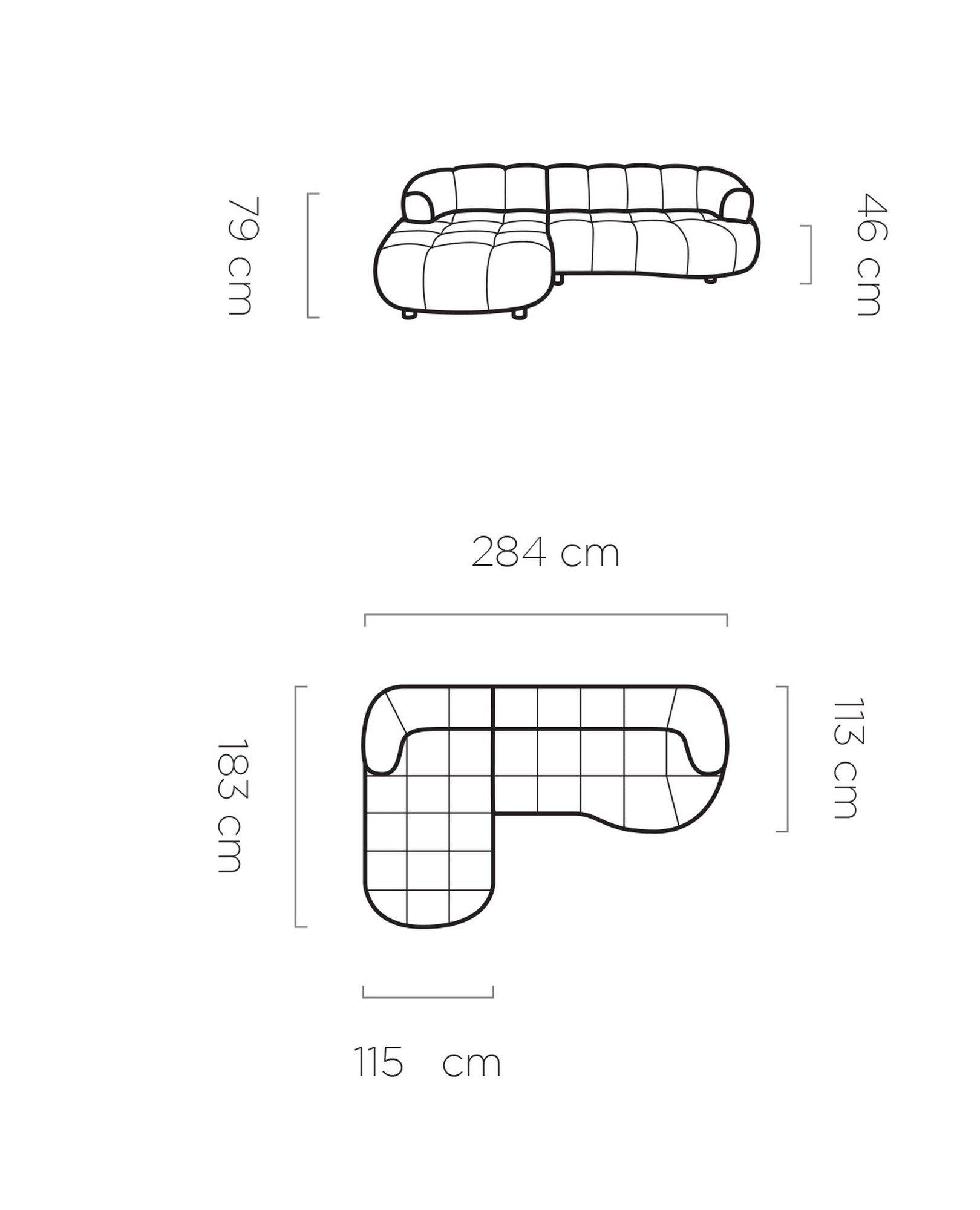 Coltar VELPA S, personalizabil materiale Gama Oferta Avantaj, cu reglaj electric, 284x183x79 cm