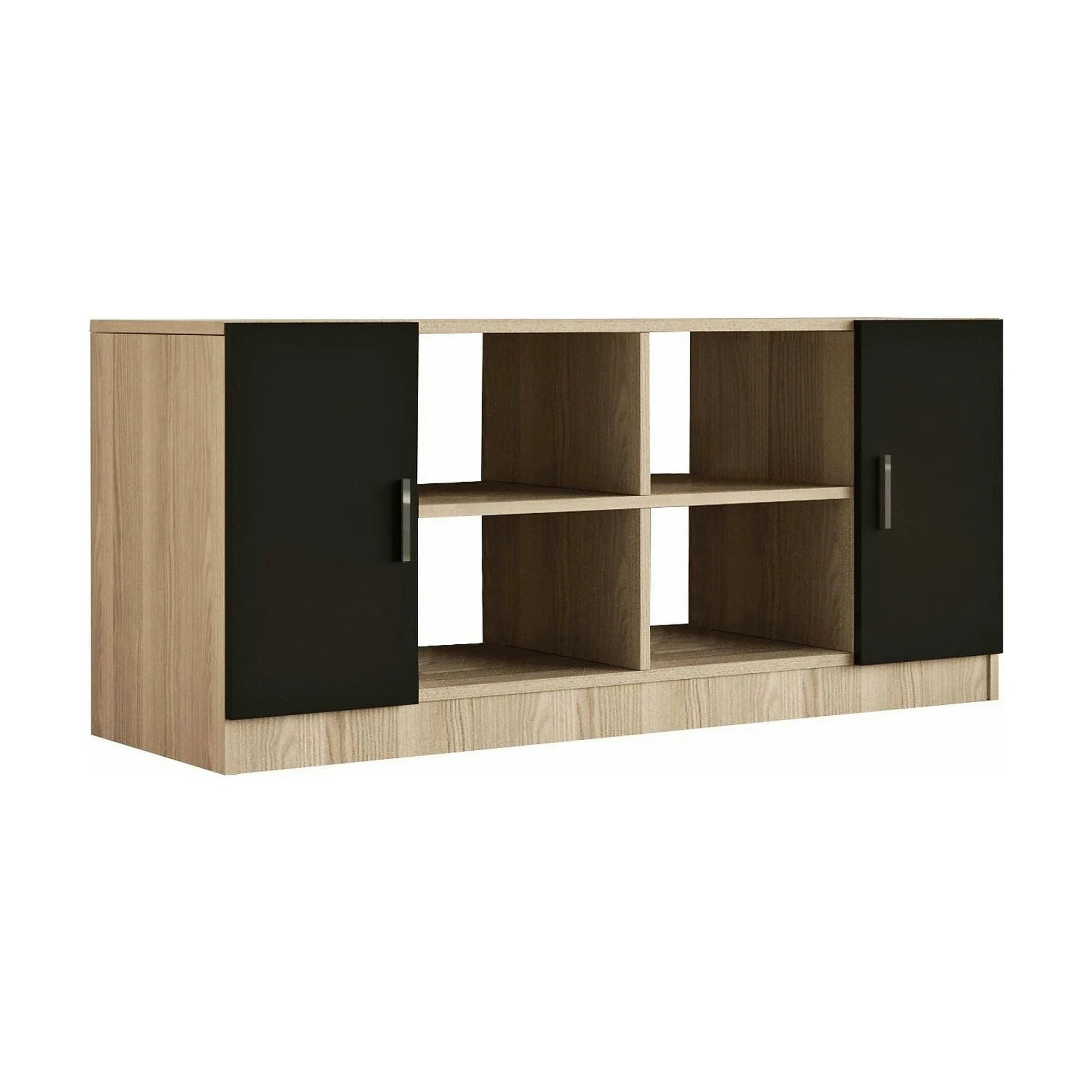 Comoda 956LCS1505, stejar/negru, PAL melaminat, 140x46x62 cm
