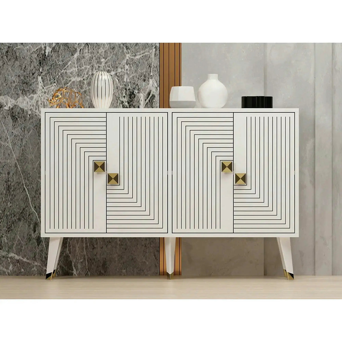 Comoda AHART, alb, PAL melaminat, 120x30x80 cm
