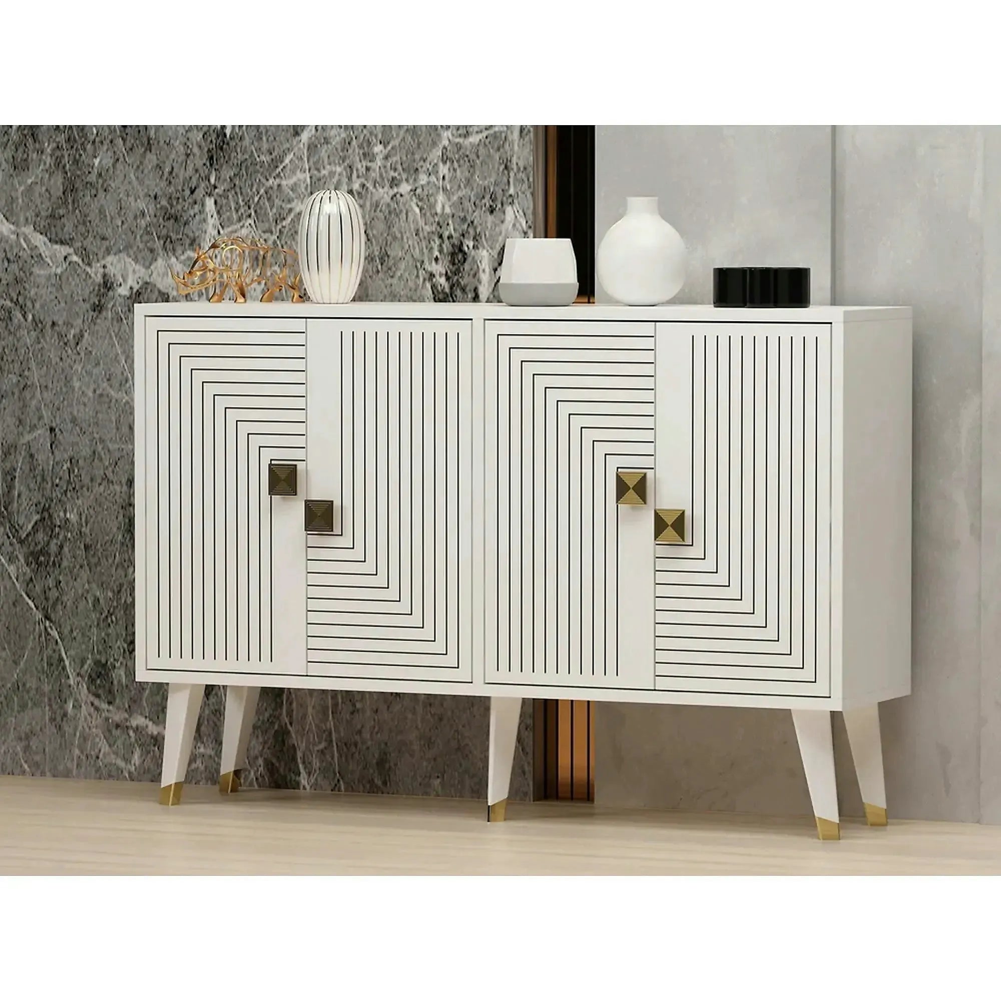 Comoda AHART, alb, PAL melaminat, 120x30x80 cm