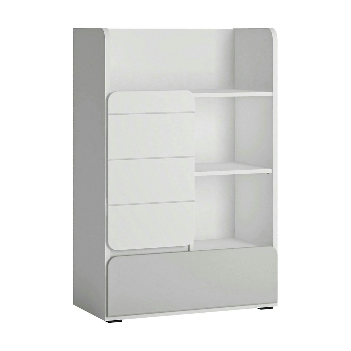 Comoda ALBI, alb, PAL laminat, 76x42x117 cm