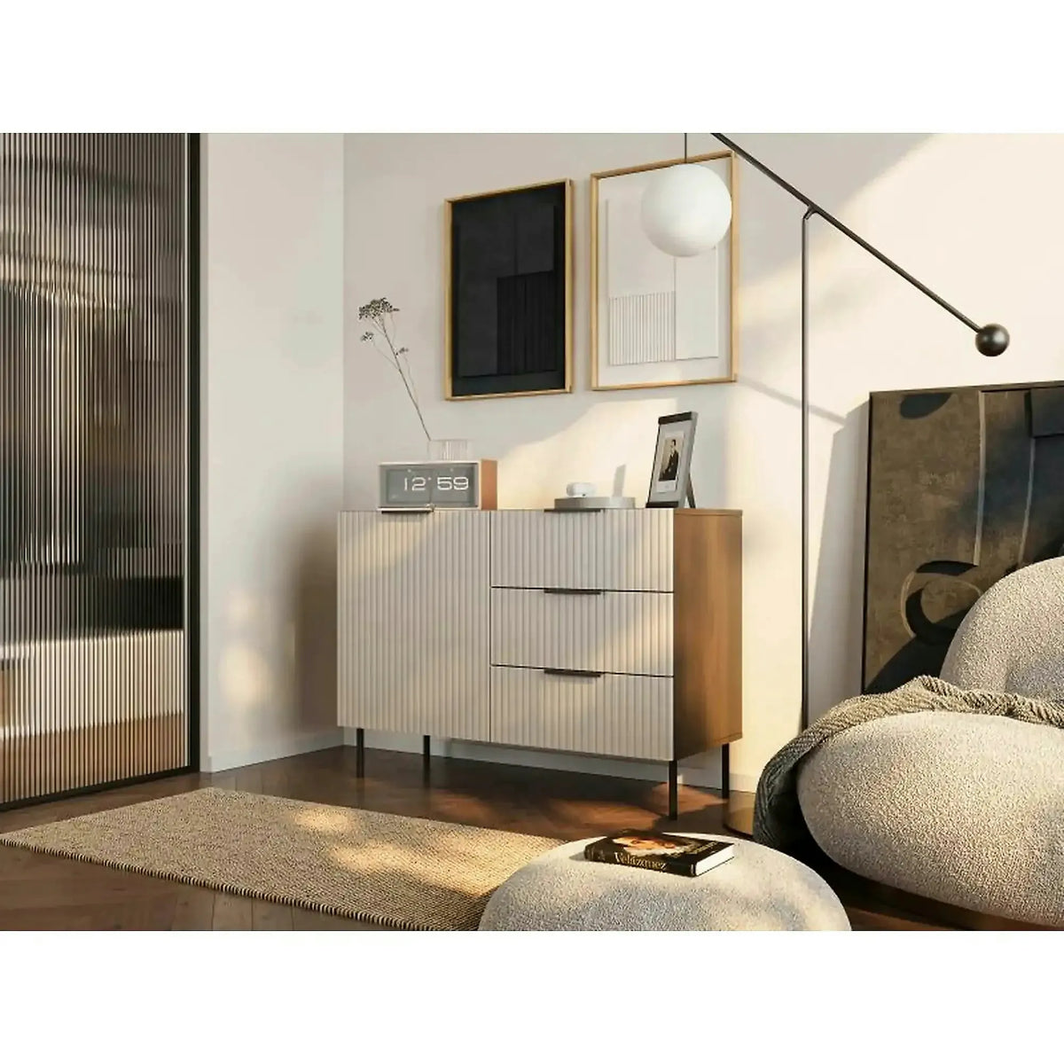 Comoda ALMERA TYP2, nuc/casmir, PAL laminat, 104x42x75 cm