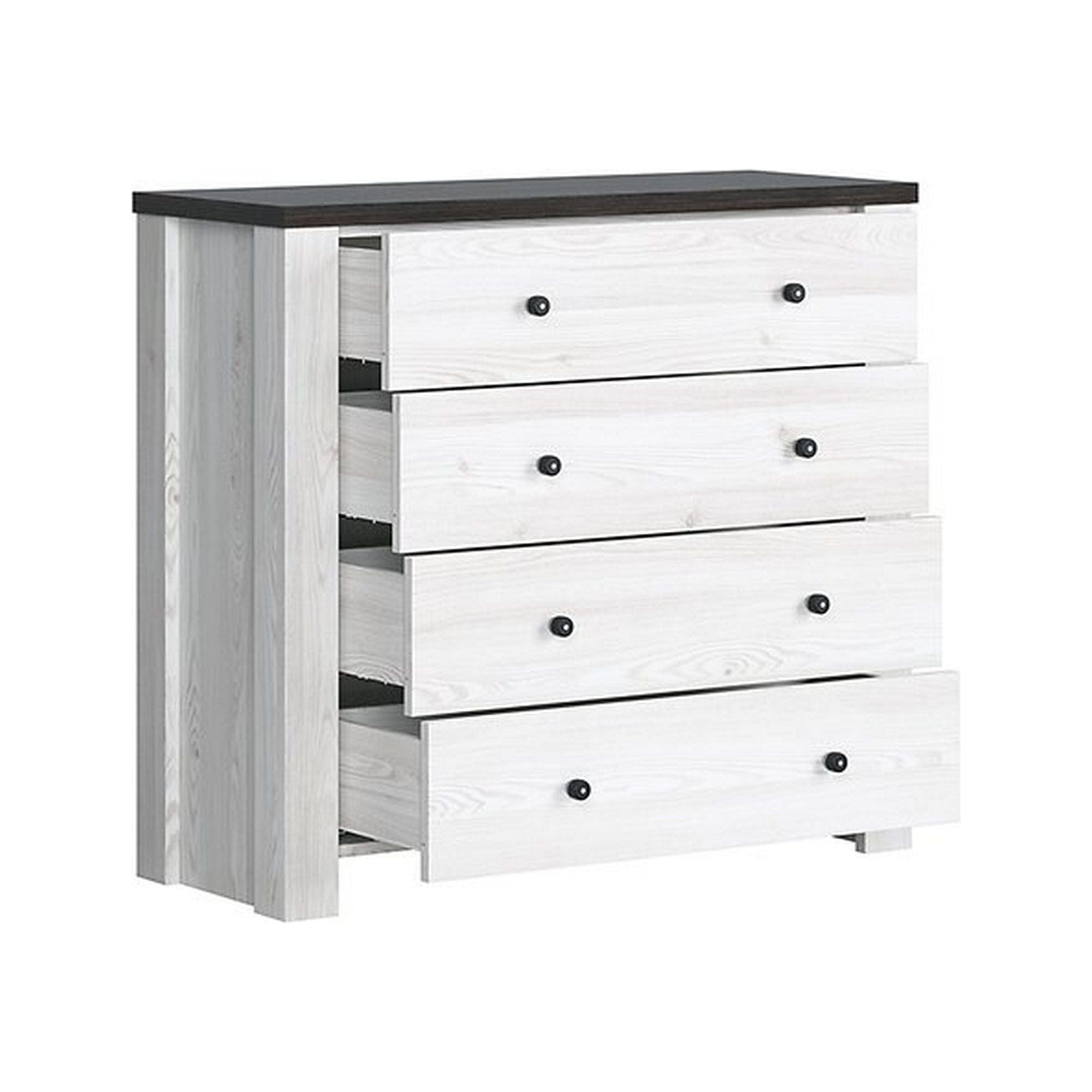 Comoda Antwerpen, alb/pin, PAL, 101x40x92 cm