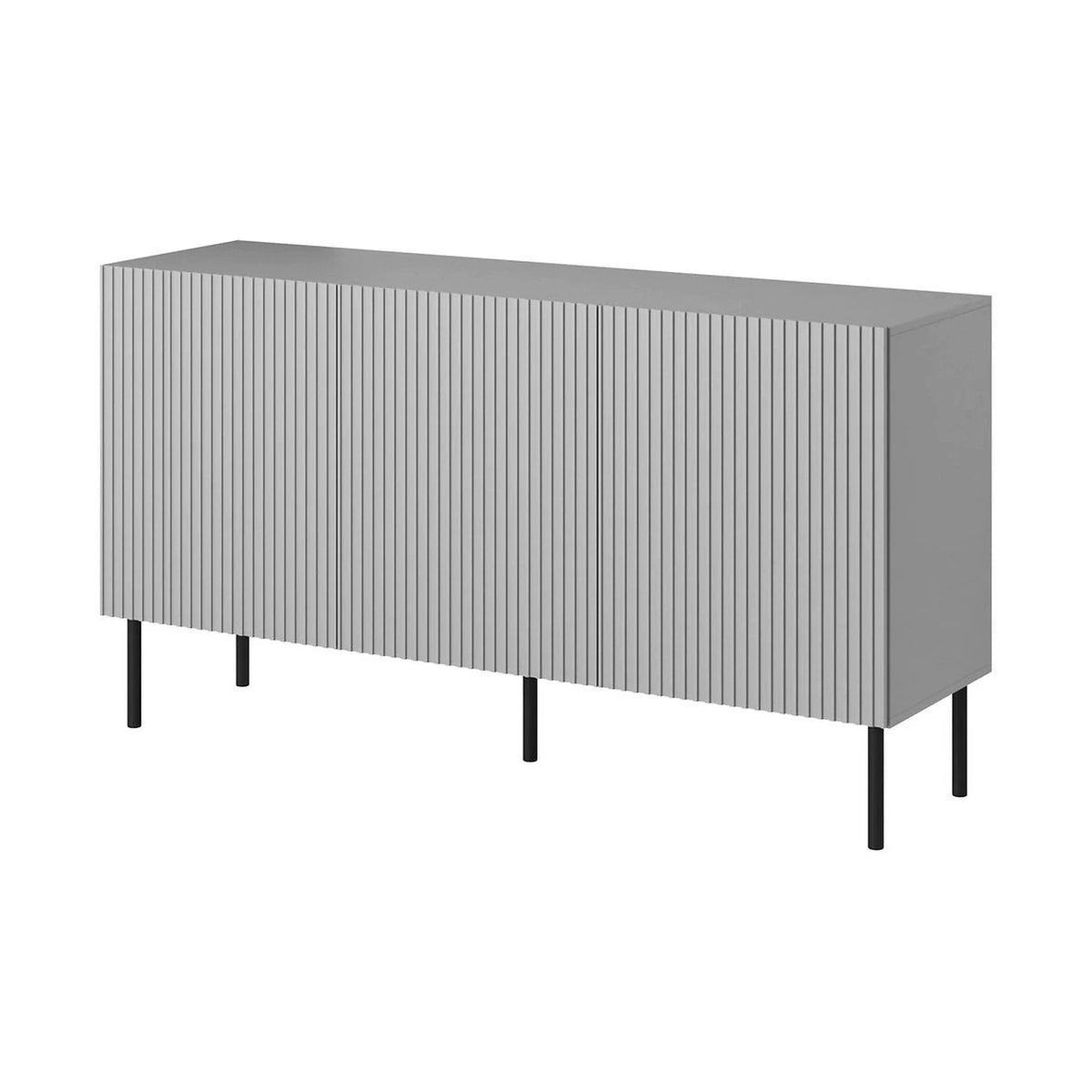 Comoda ASENSIO, gri mat/negru, PAL, 150x42x82 cm