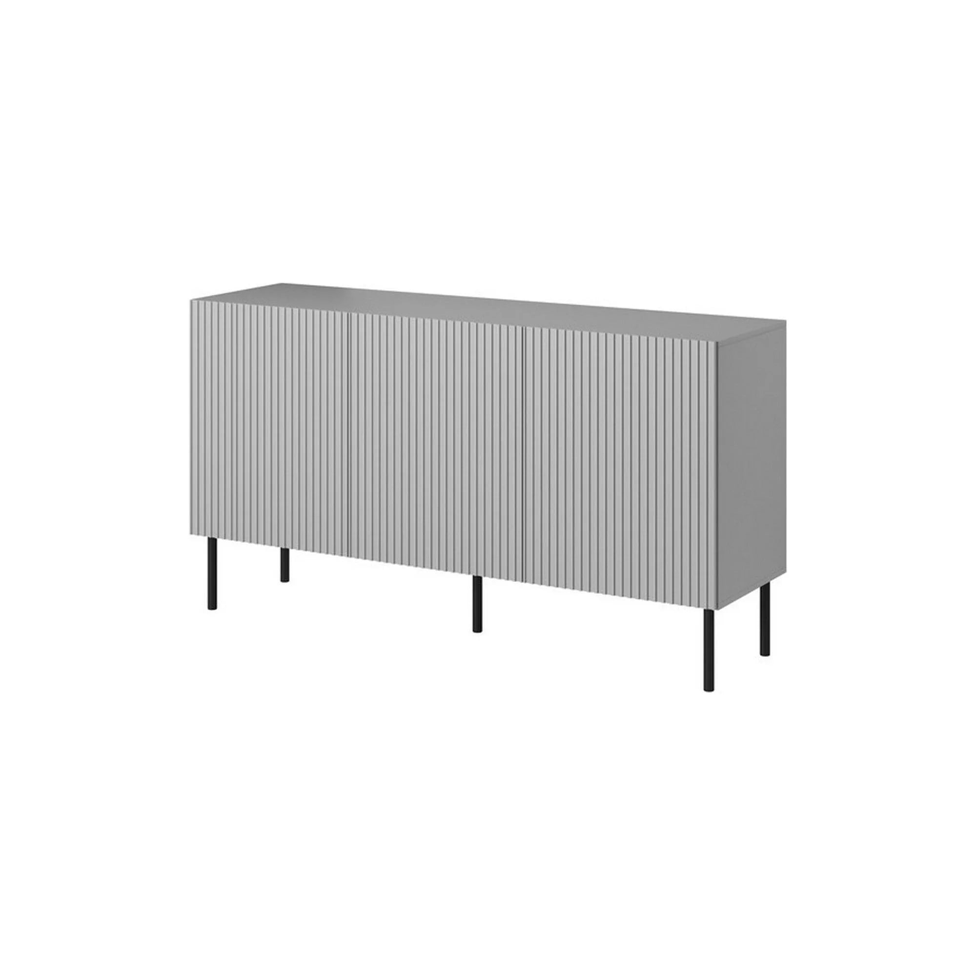 Comoda ASENSIO, gri mat/negru, PAL, 150x42x82 cm