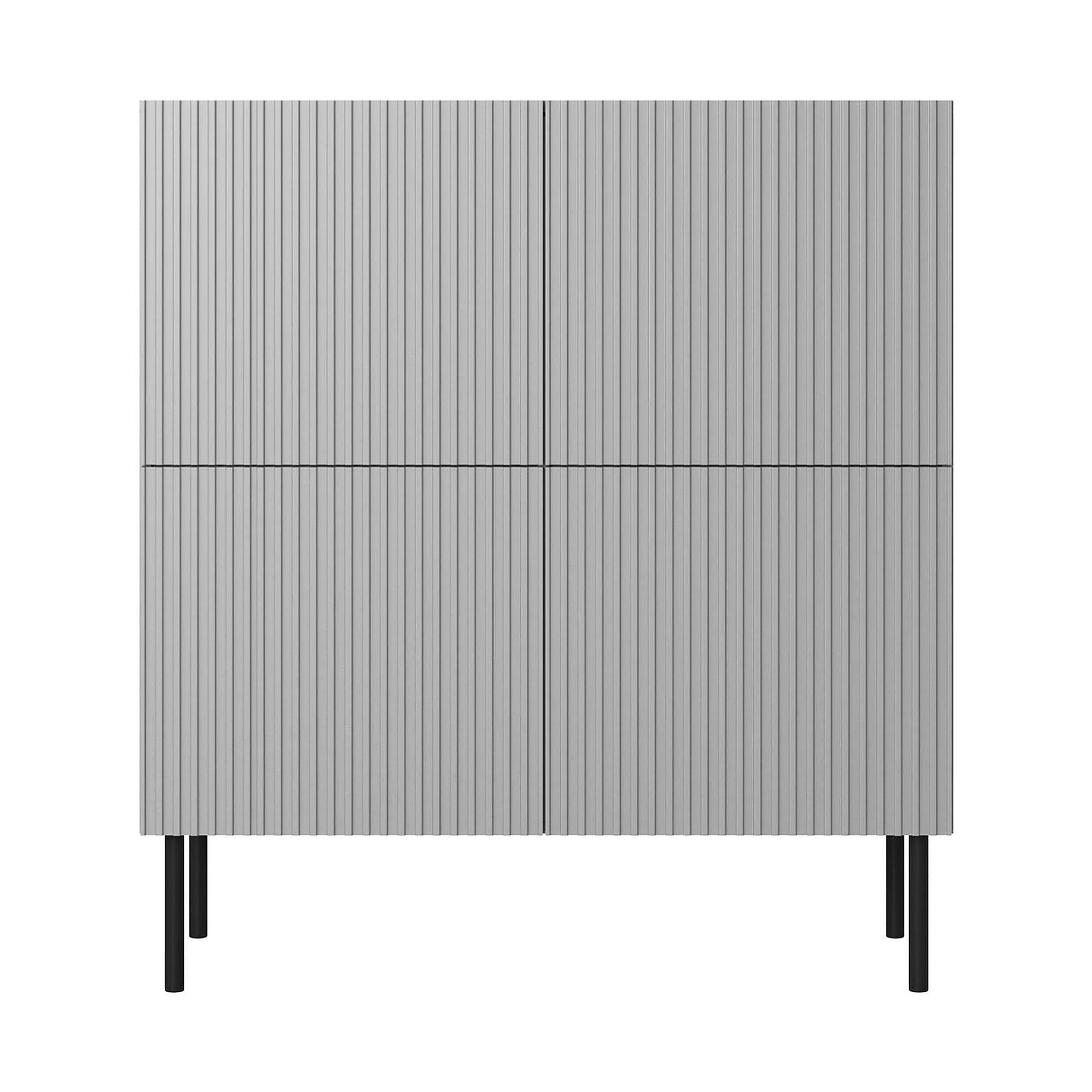 Comoda ASENSIO, gri mat/negru, PAL laminat, 100x42x110 cm