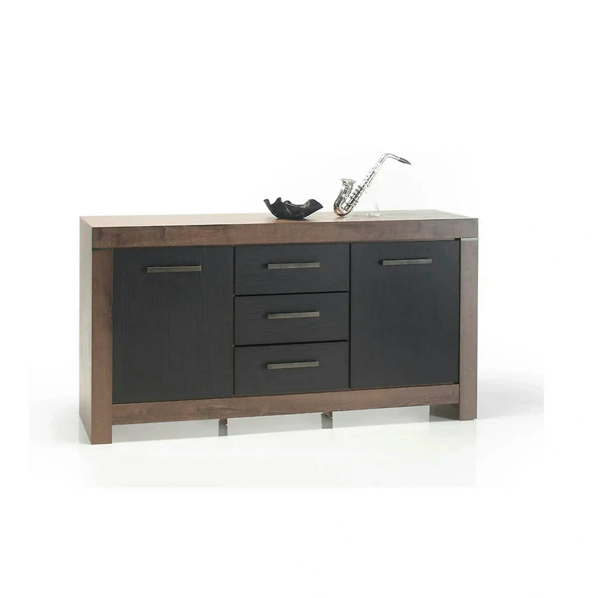 Comoda BALIN, negru/stejar, PAL, 160x45x85 cm