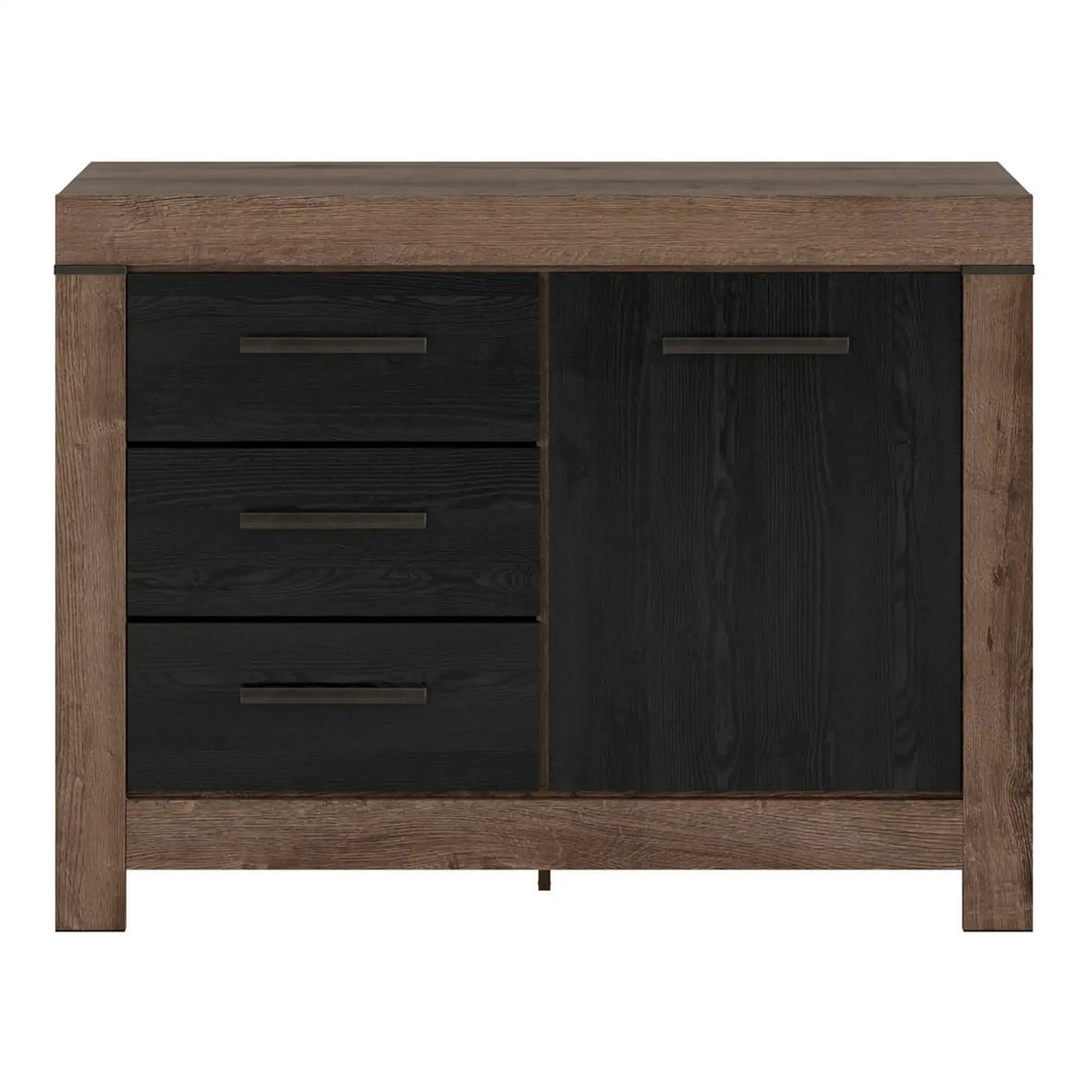 Comoda BALIN, stejar/negru, PAL, 112x45x85 cm