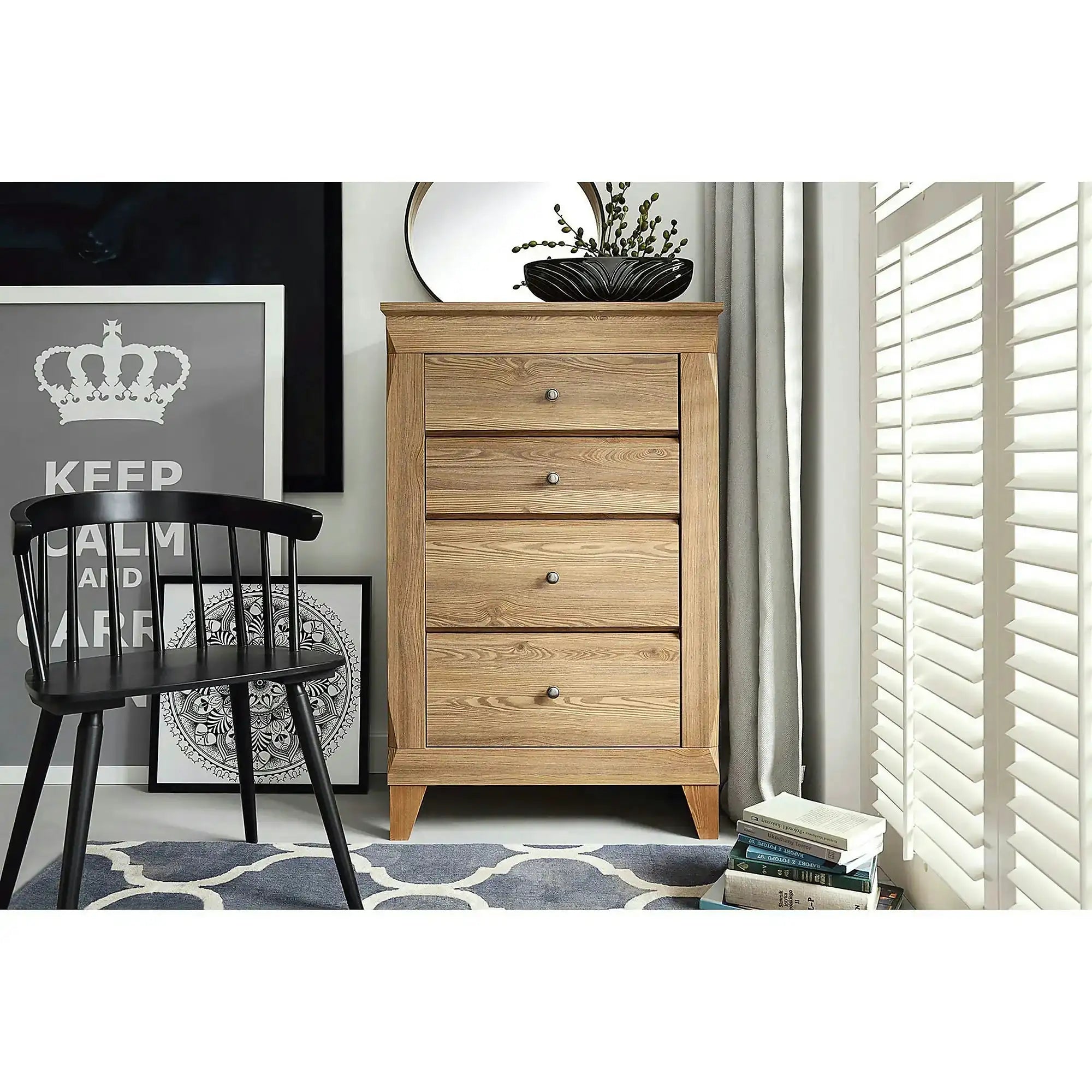 Comoda BERGEN KOM4S, stejar auriu, PAL, 72x47x116 cm
