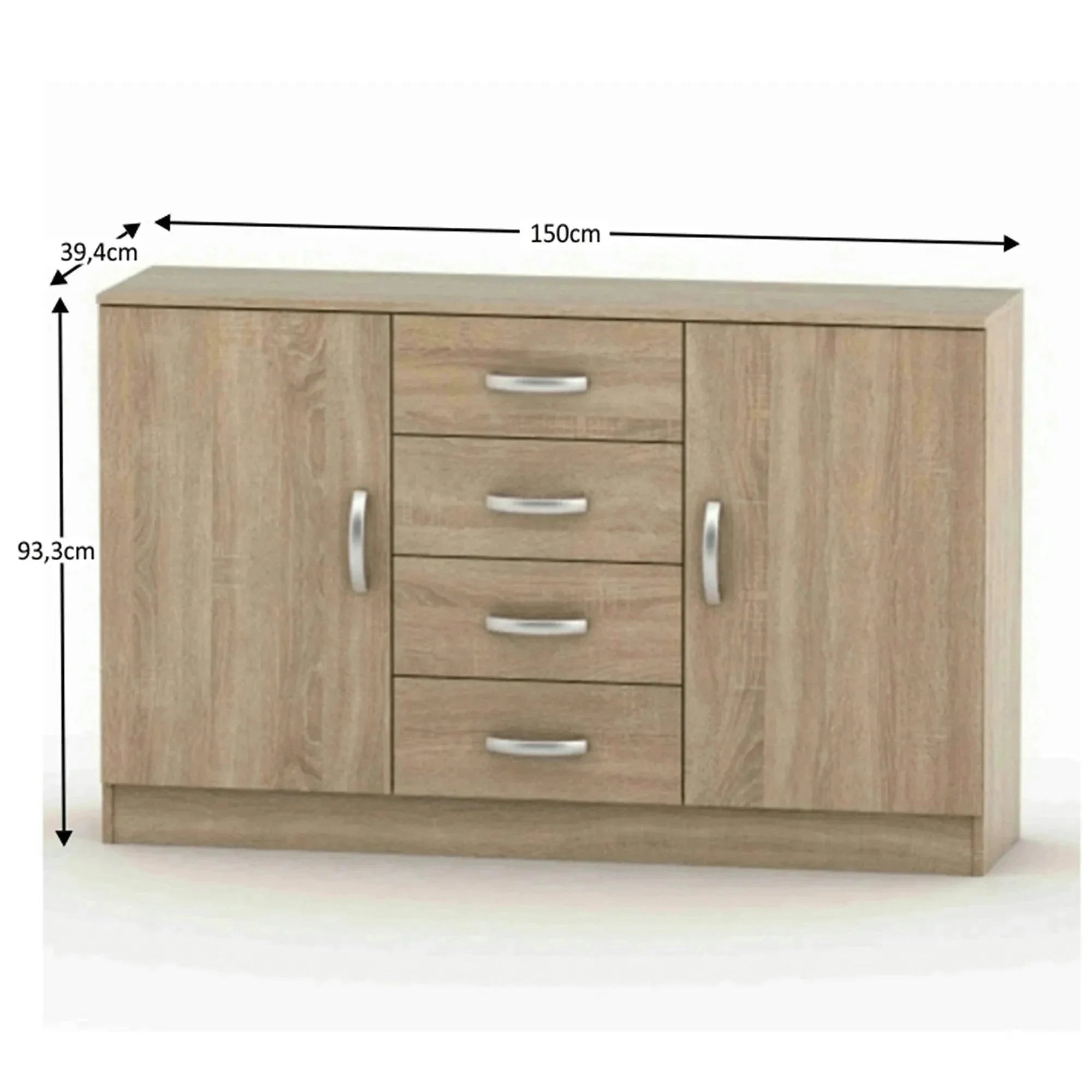 Comoda BETTY 2 BE02-019-01, stejar sonoma, DTD laminat, 150x39x94 cm