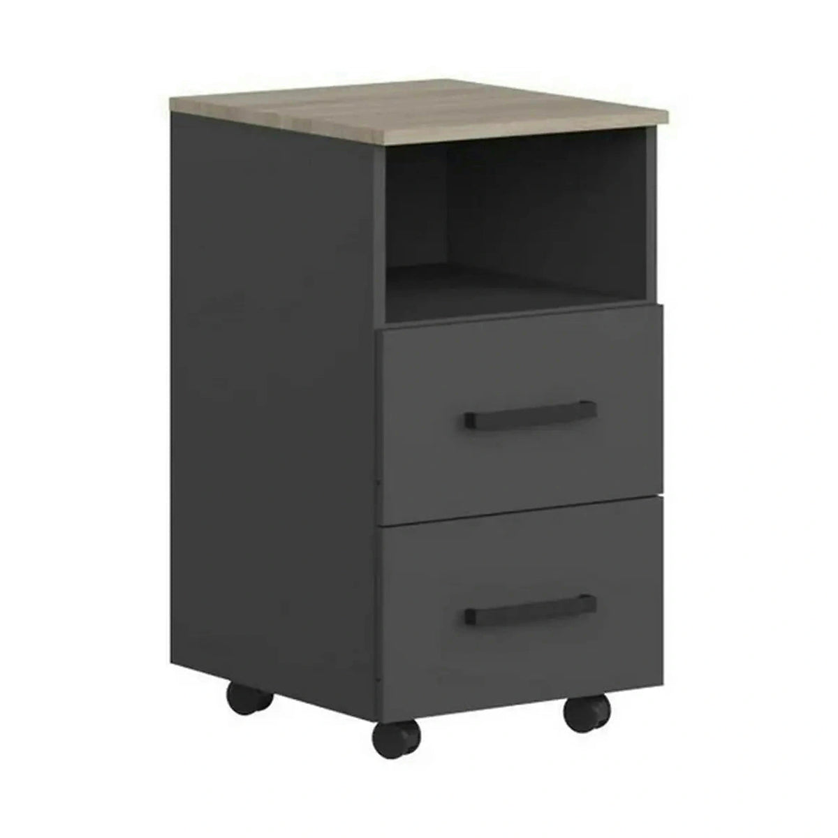 Comoda birou OFFICE NEW, gri antracit/stejar sonoma, PAL, 41x45x73 cm
