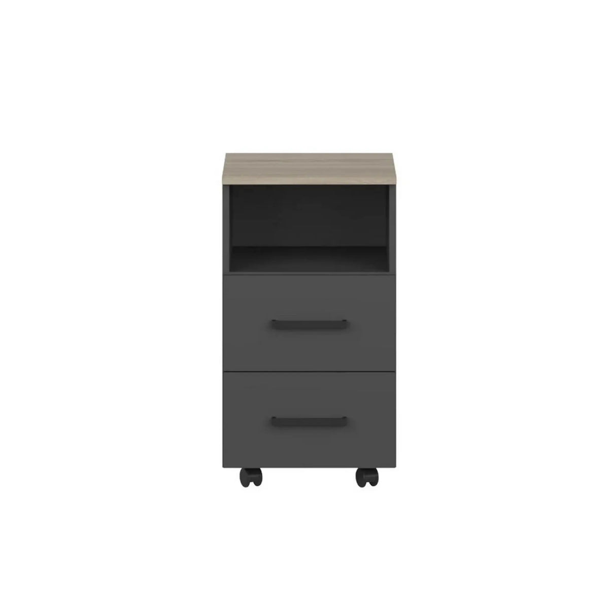 Comoda birou OFFICE NEW, gri antracit/stejar sonoma, PAL, 41x45x73 cm