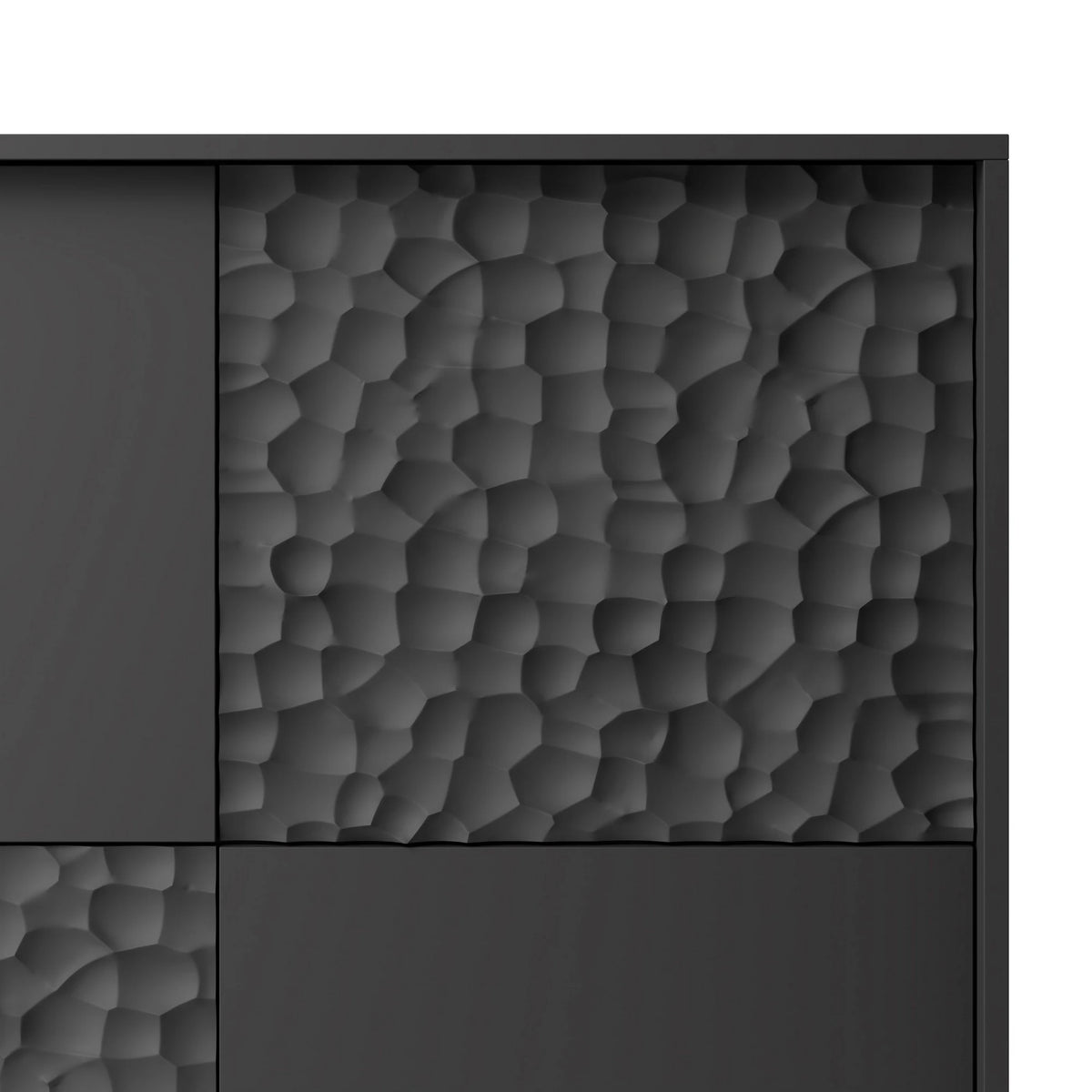 Comoda BULLET, negru/auriu, PAL laminat, 100x41x105 cm
