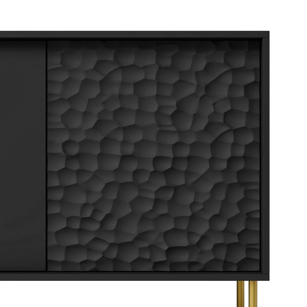 Comoda BULLET, negru/auriu, PAL laminat, 155x41x73 cm