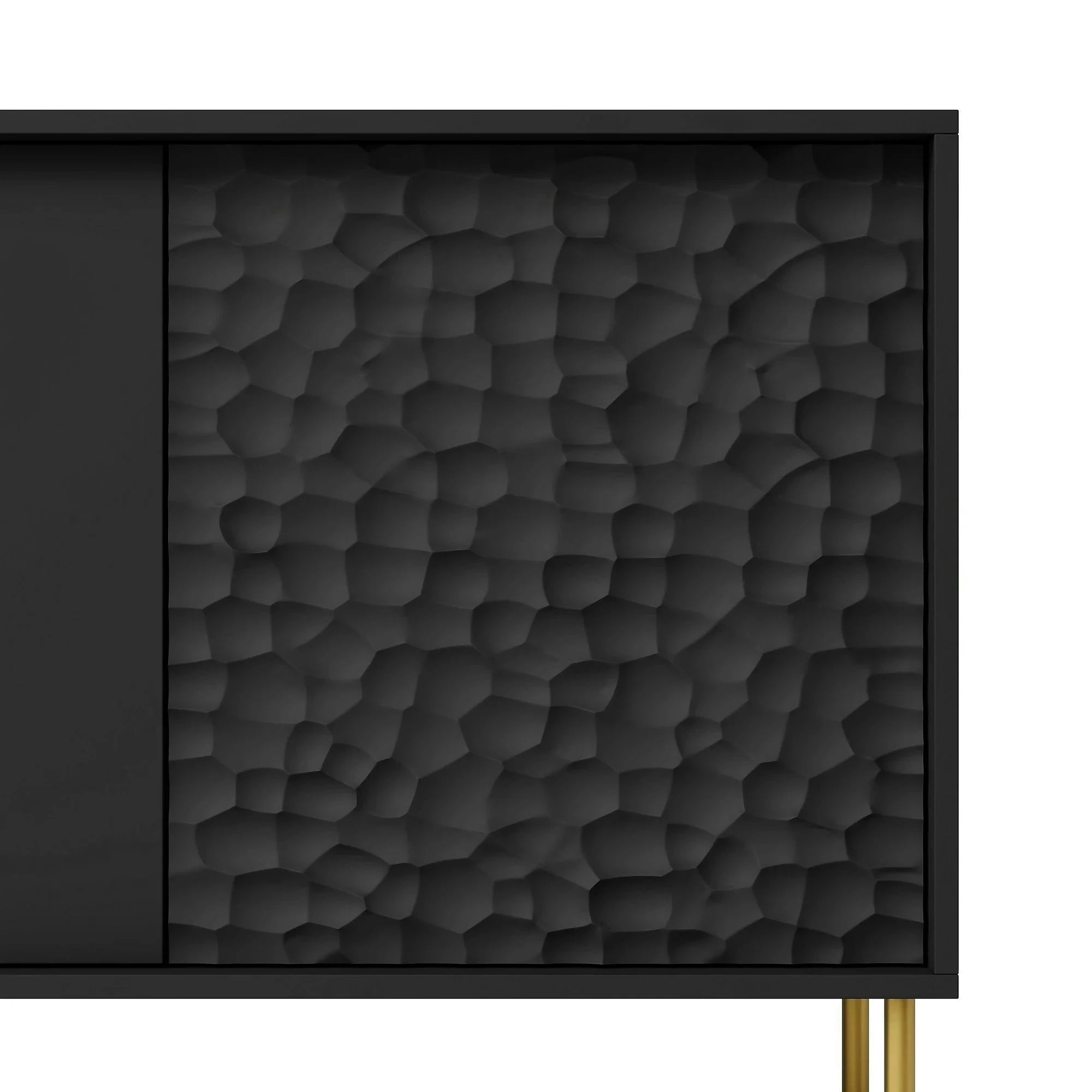 Comoda BULLET, negru/auriu, PAL laminat, 155x41x73 cm