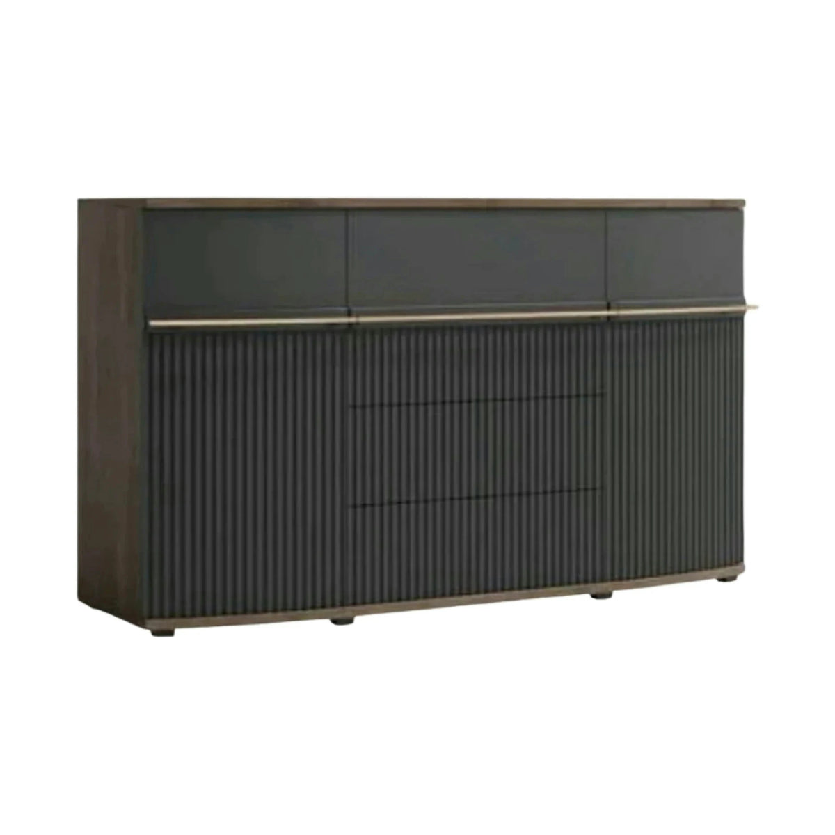 Comoda CANDY2 C12, stejar carpenter/gri/negru, PAL, 175x43x101 cm
