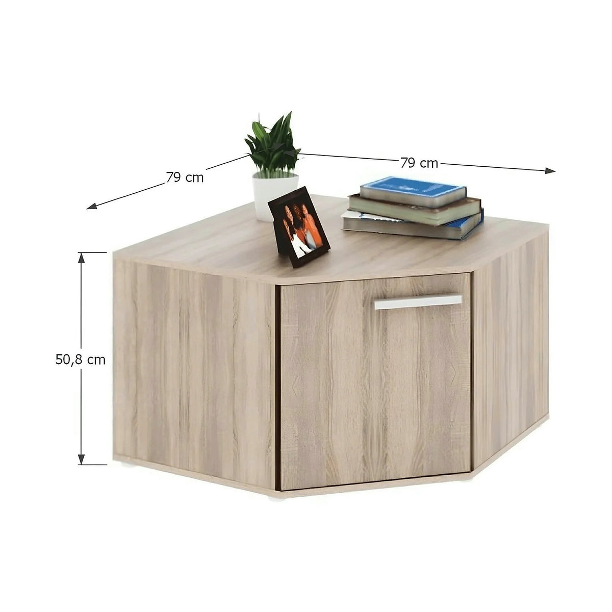 Comoda de colt DUNAJ TIP 14, stejar sonoma, DTD laminat, 79x79x51 cm