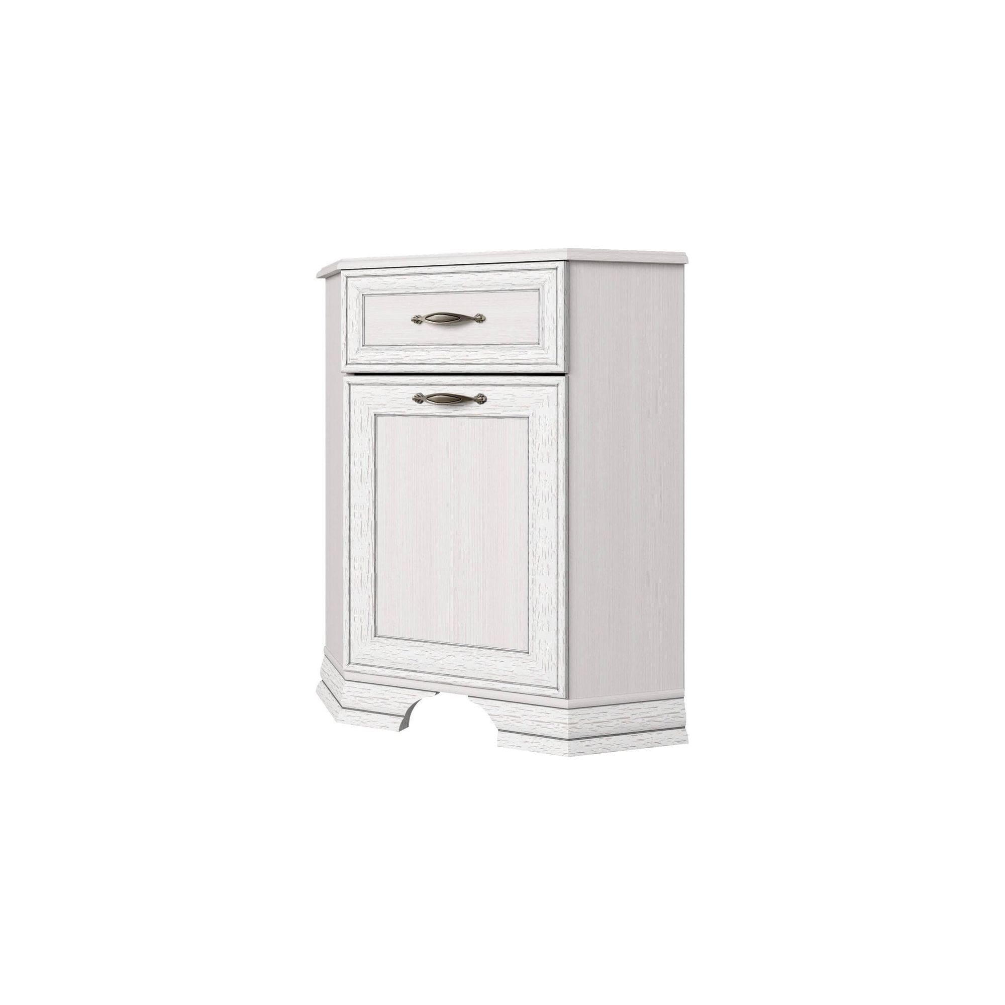 Comoda de colt TIFFANY, alb vintage, PAL, 58x58x90 cm