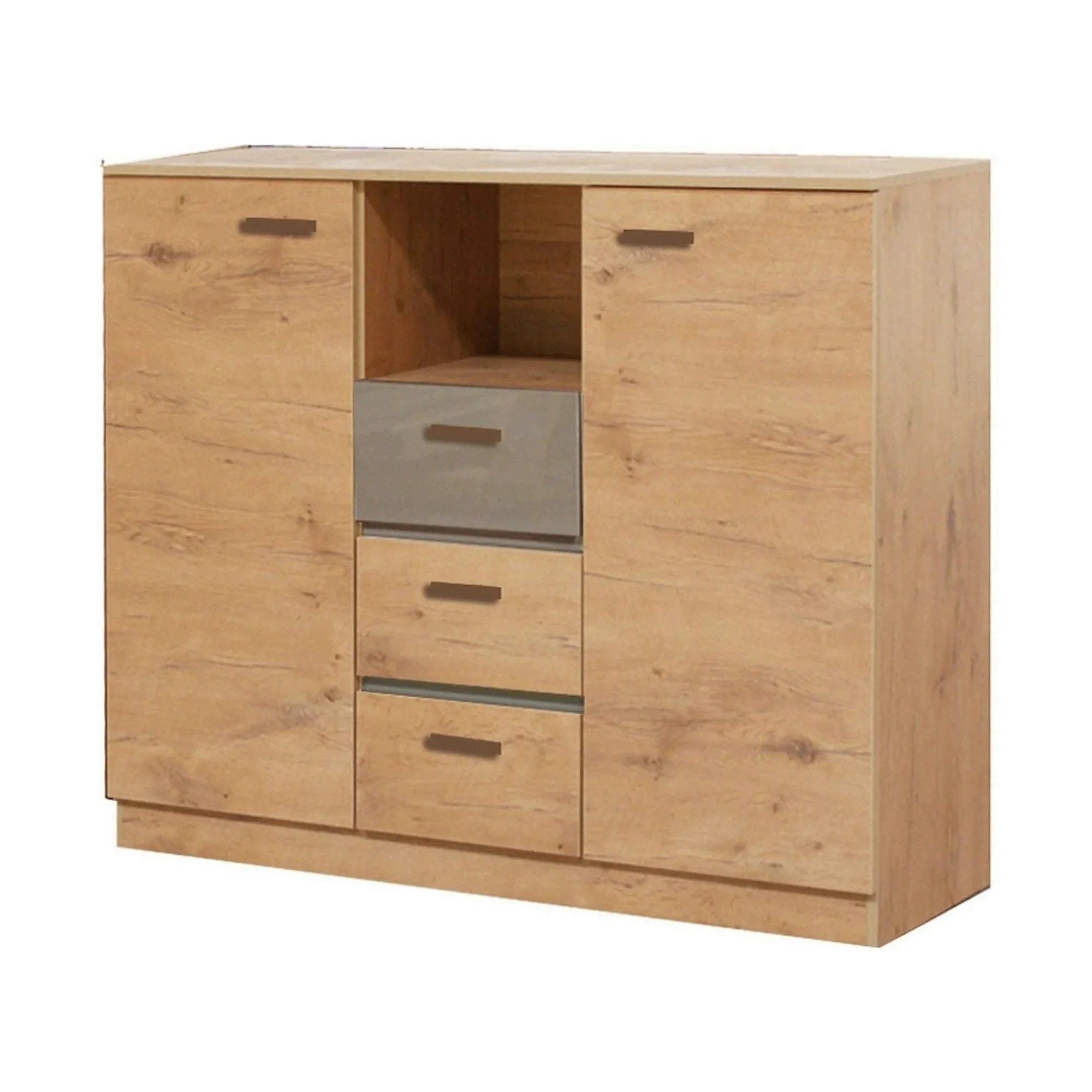 Comoda EFFECT, stejar lancelot/gri, PAL, 130x42x105 cm