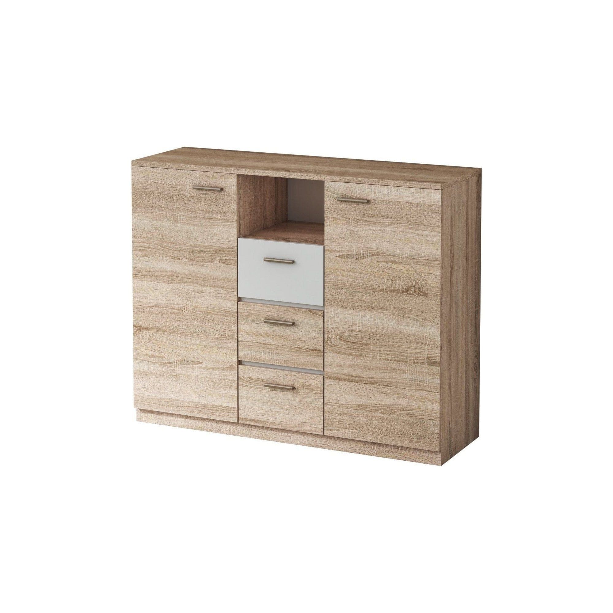 Comoda EFFECT, stejar sonoma/alb andersen, PAL, 130x42x105 cm