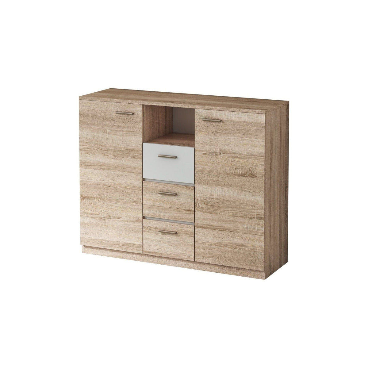 Comoda EFFECT, stejar sonoma/alb andersen, PAL, 130x42x105 cm