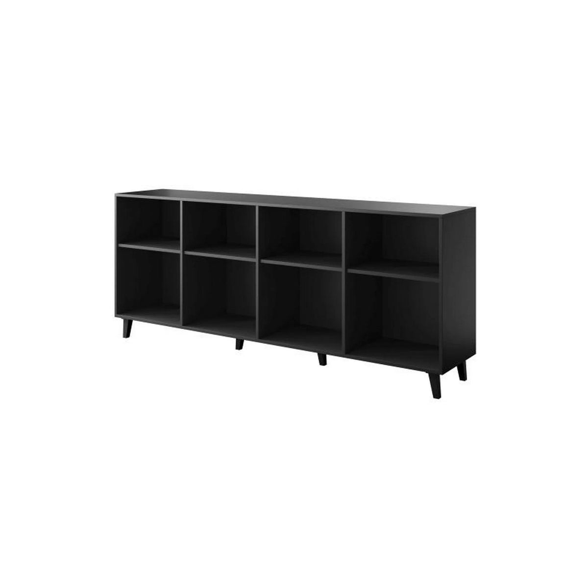 Comoda ETNA, negru/stejar, PAL/plastic, 200x42x82 cm