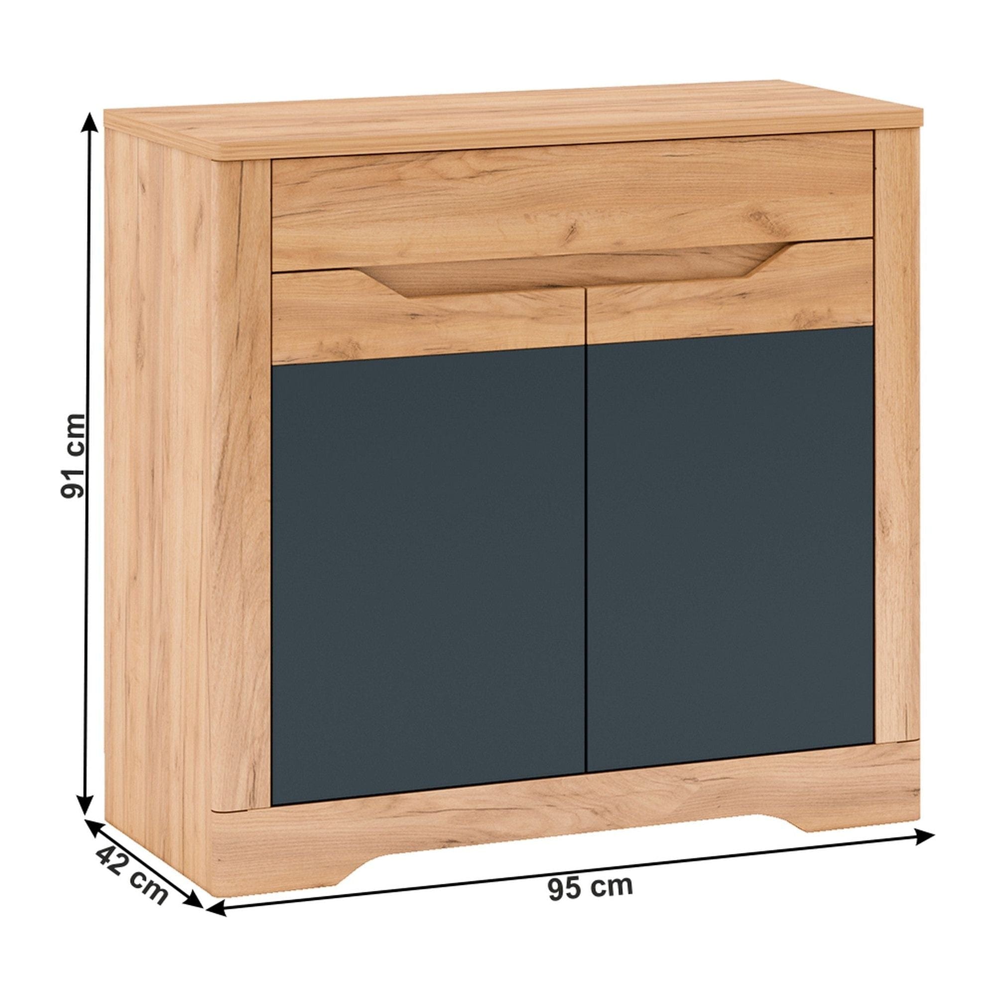 Comoda FIDEL G, stejar artisan/gri grafit, PAL, 95x42x91 cm