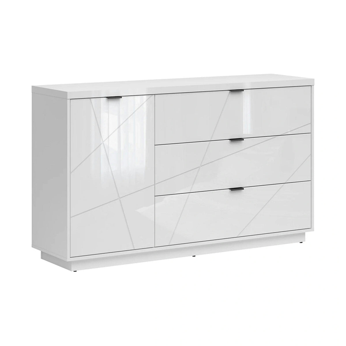 Comoda FORN, alb lucios, PAL, 156x42.5x93 cm