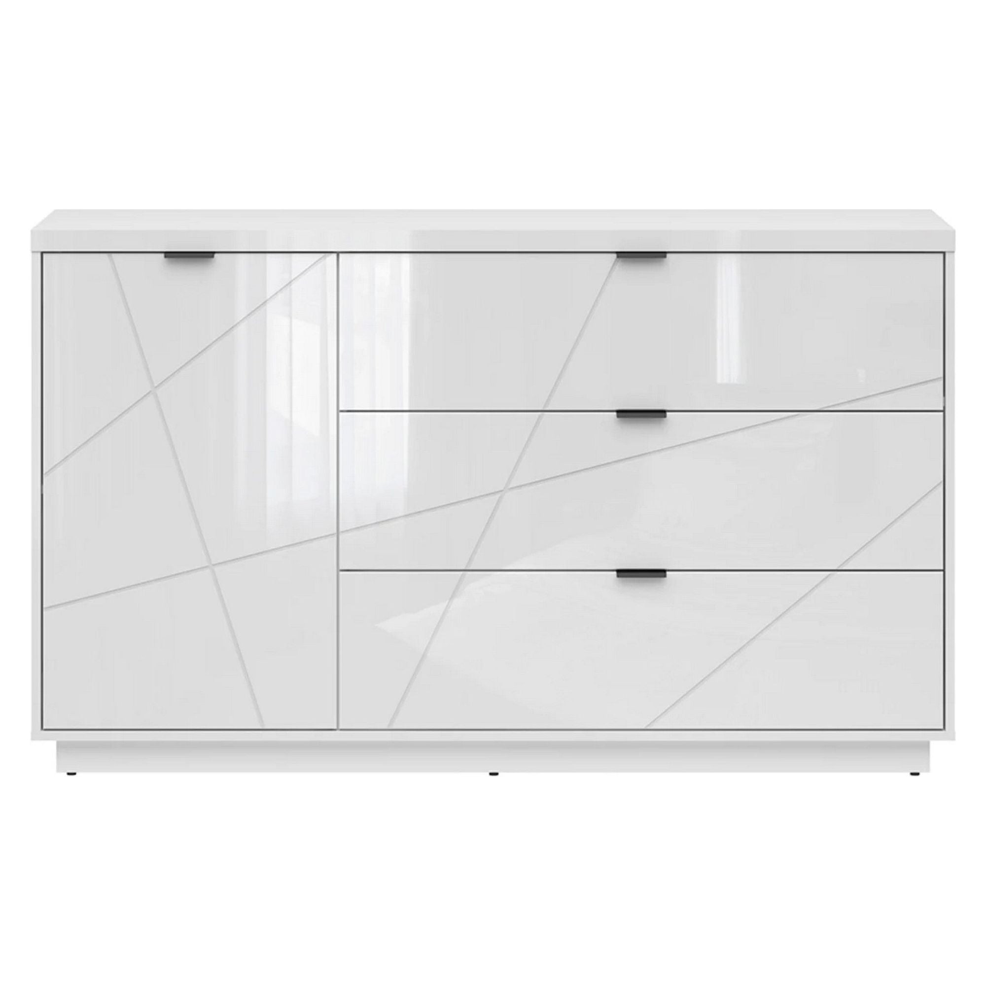 Comoda FORN, alb lucios, PAL, 156x42.5x93 cm