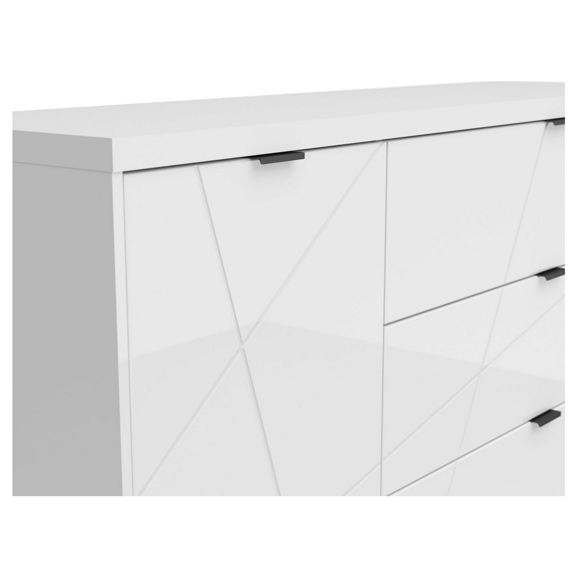 Comoda FORN, alb lucios, PAL, 156x42.5x93 cm