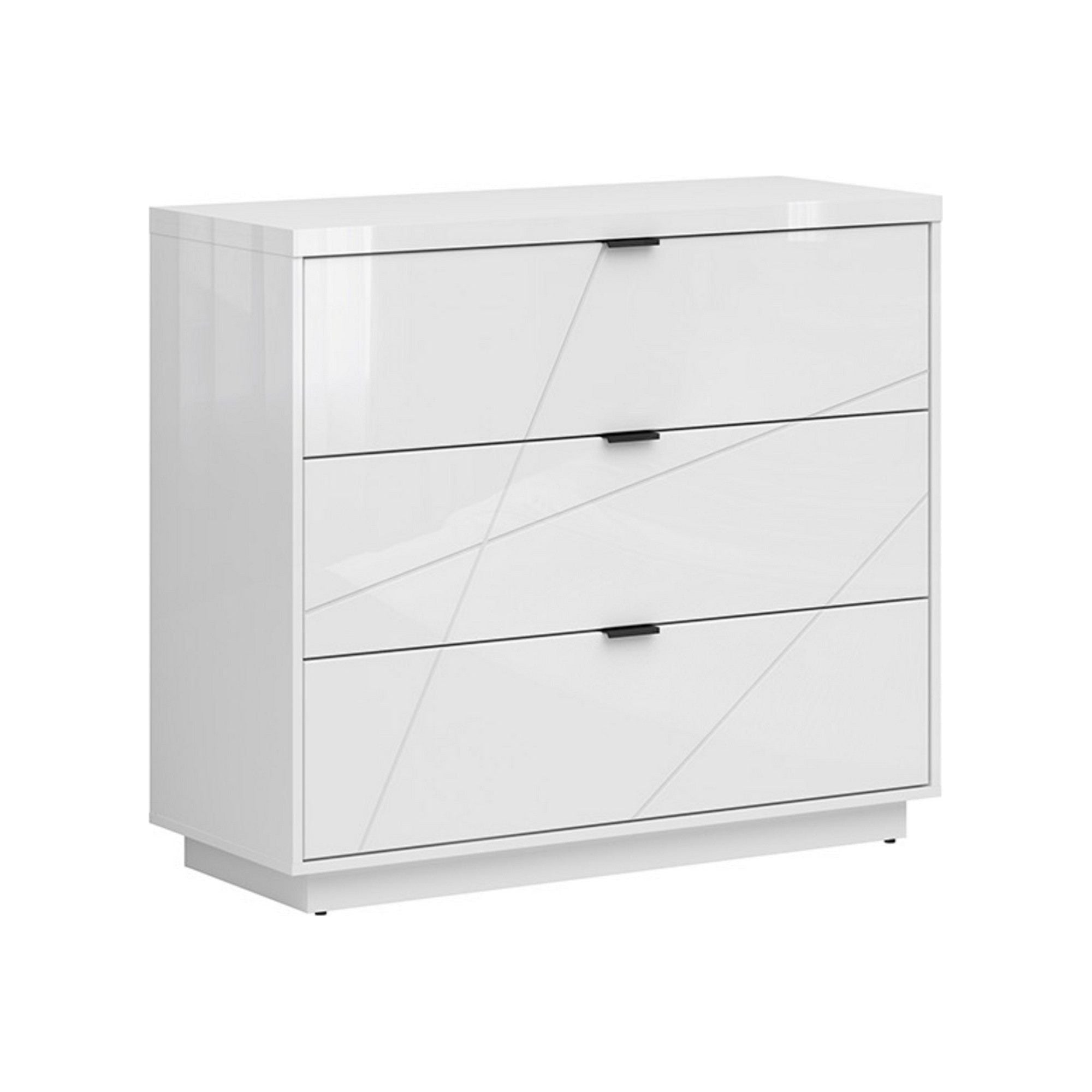 Comoda FORN, alb lucios, PAL melaminat, 106x43x93 cm