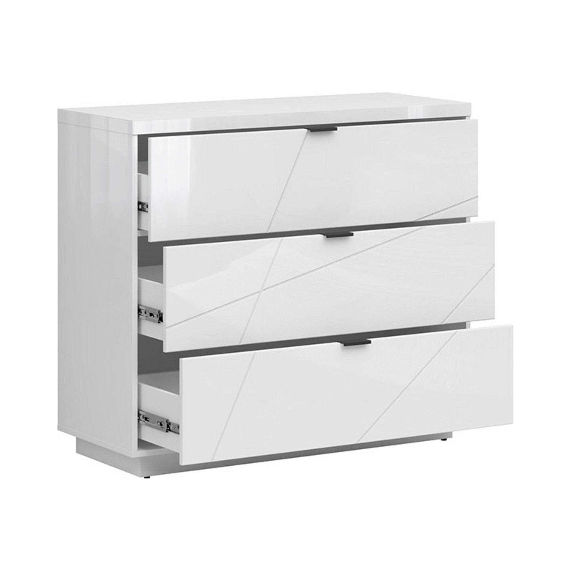 Comoda FORN, alb lucios, PAL melaminat, 106x43x93 cm