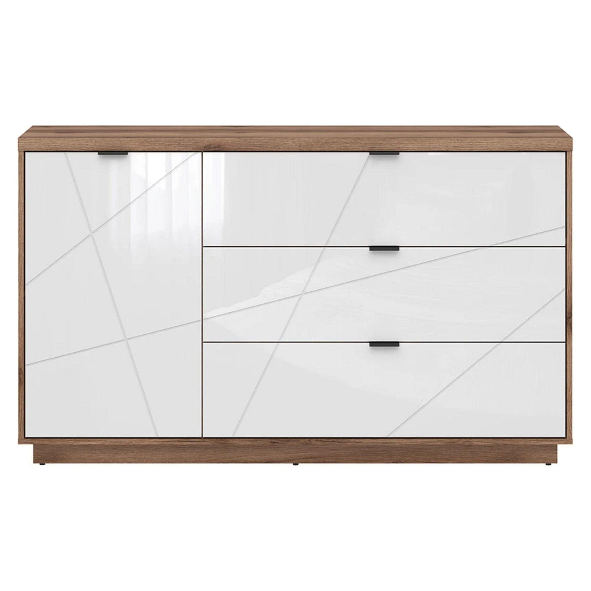 Comoda FORN, nuc/alb lucios, PAL, 156x42.5x93 cm